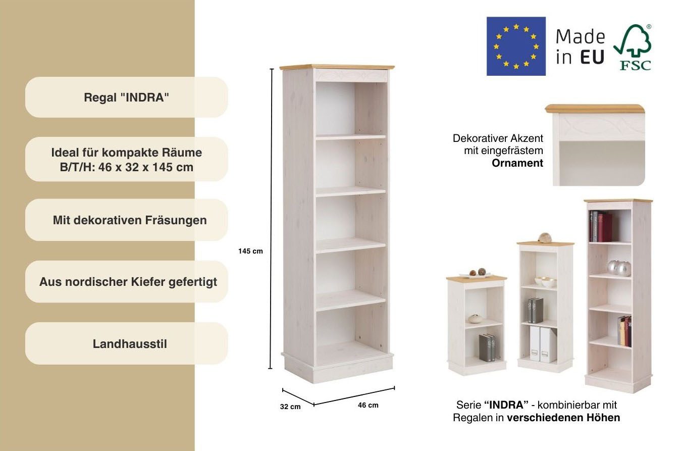 OTTO home Standregal Indra, Höhe 145 cm
