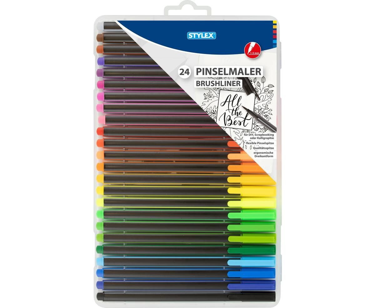 Stylex Filzstift Stylex Pinselmaler, Pinselmarker, 24er Set