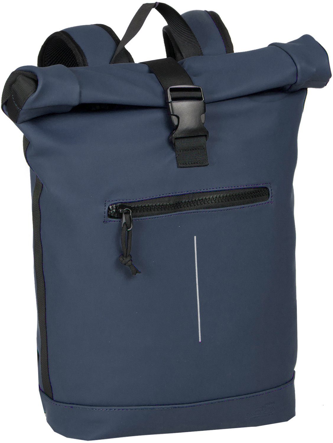 NEW REBELS Rucksack Mart Rolltop Laptoprucksack 15,6 Zoll dunkelblau (2-tlg), mit Laptopfach