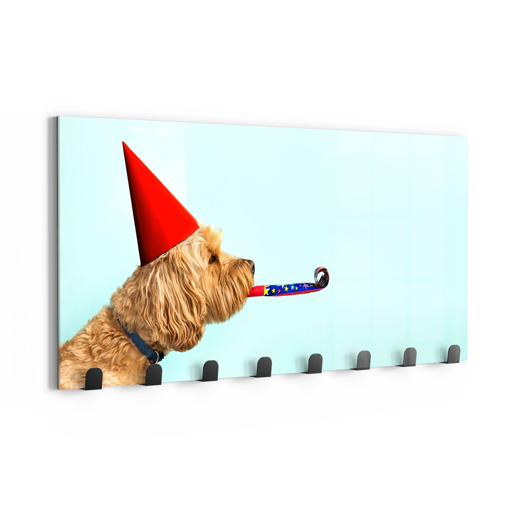 magnetisch Glas Garderobe Kleiderhaken 'Hund mit Paneel beschreibbar Partyaccessoires', DEQORI