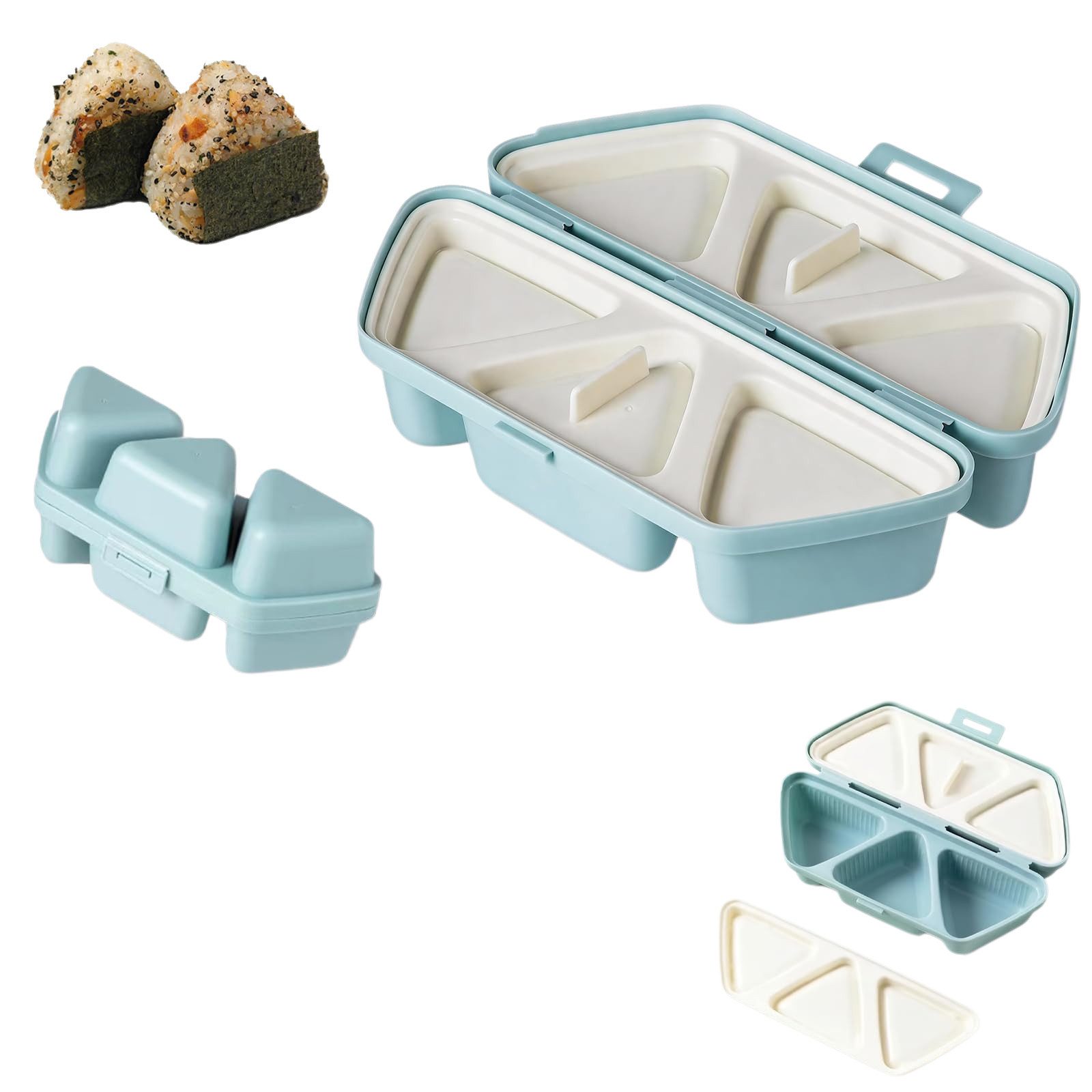 FOUORTUNATE-BEE Sushi-Roller Dreieckige Onigiri Form 6er Set Sushi Reismacher Antihaft Form, Onigiri Maker für Bento Lunchbox Picknick Camping Reis Snacks