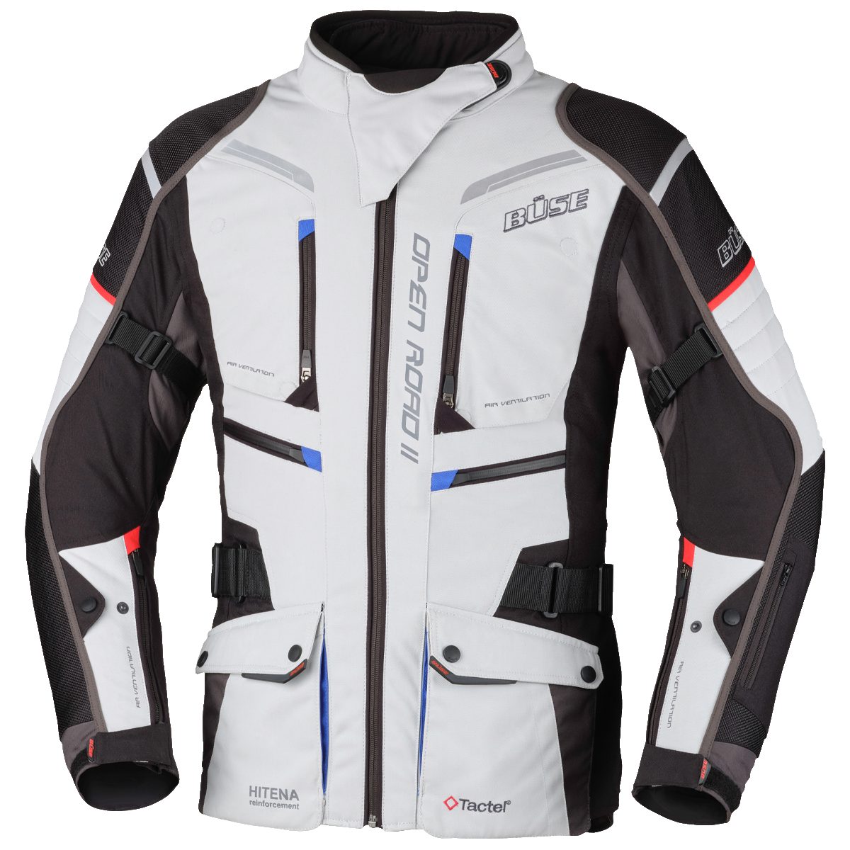 Büse Motorradjacke Büse Open Road II Textiljacke hellgrau Damen 38 atmungsaktiv