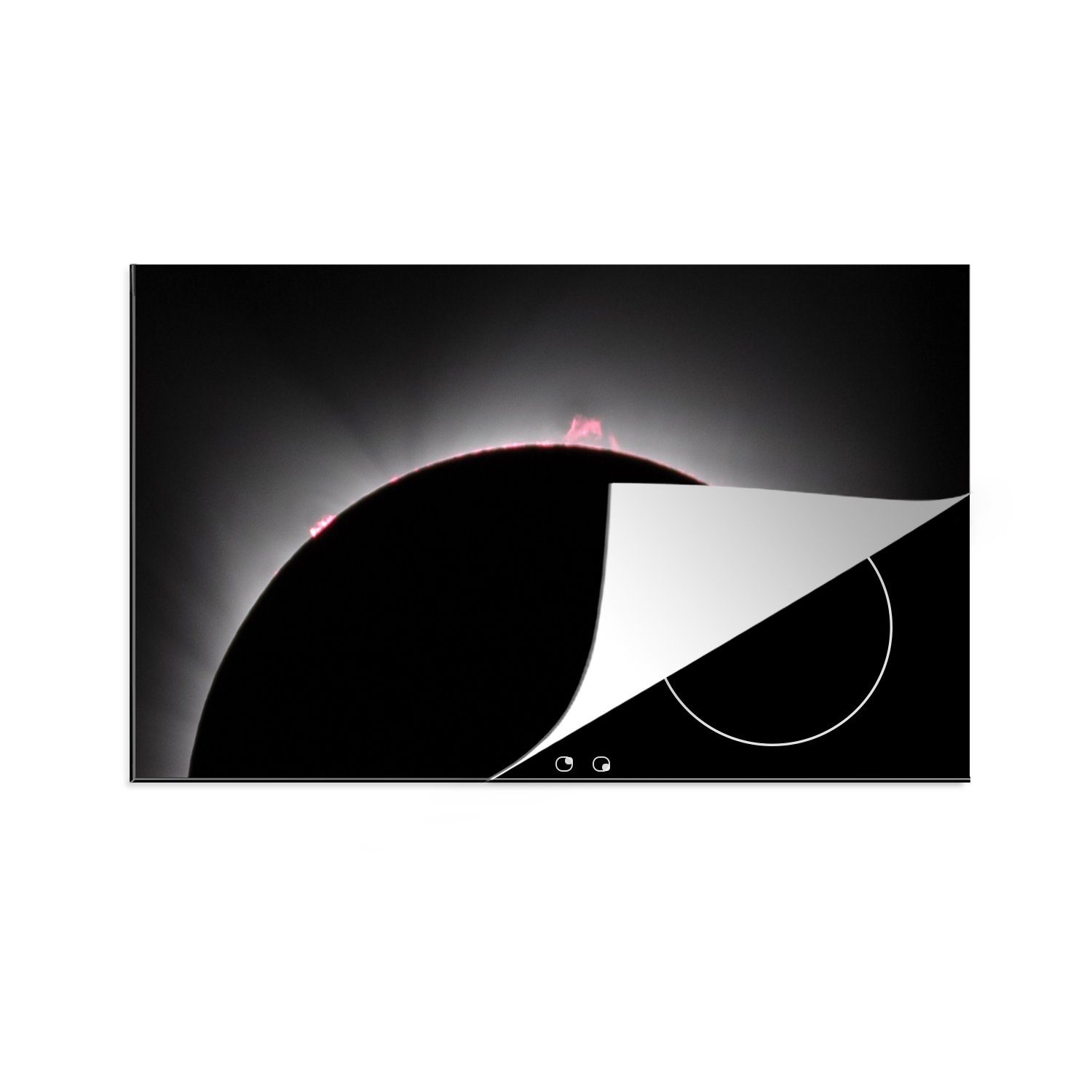 einer Sonnenfinsternis, für küche tlg), Herdblende-/Abdeckplatte 83x51 Ceranfeldabdeckung, Nahaufnahme (1 MuchoWow Vinyl, cm, Arbeitsplatte