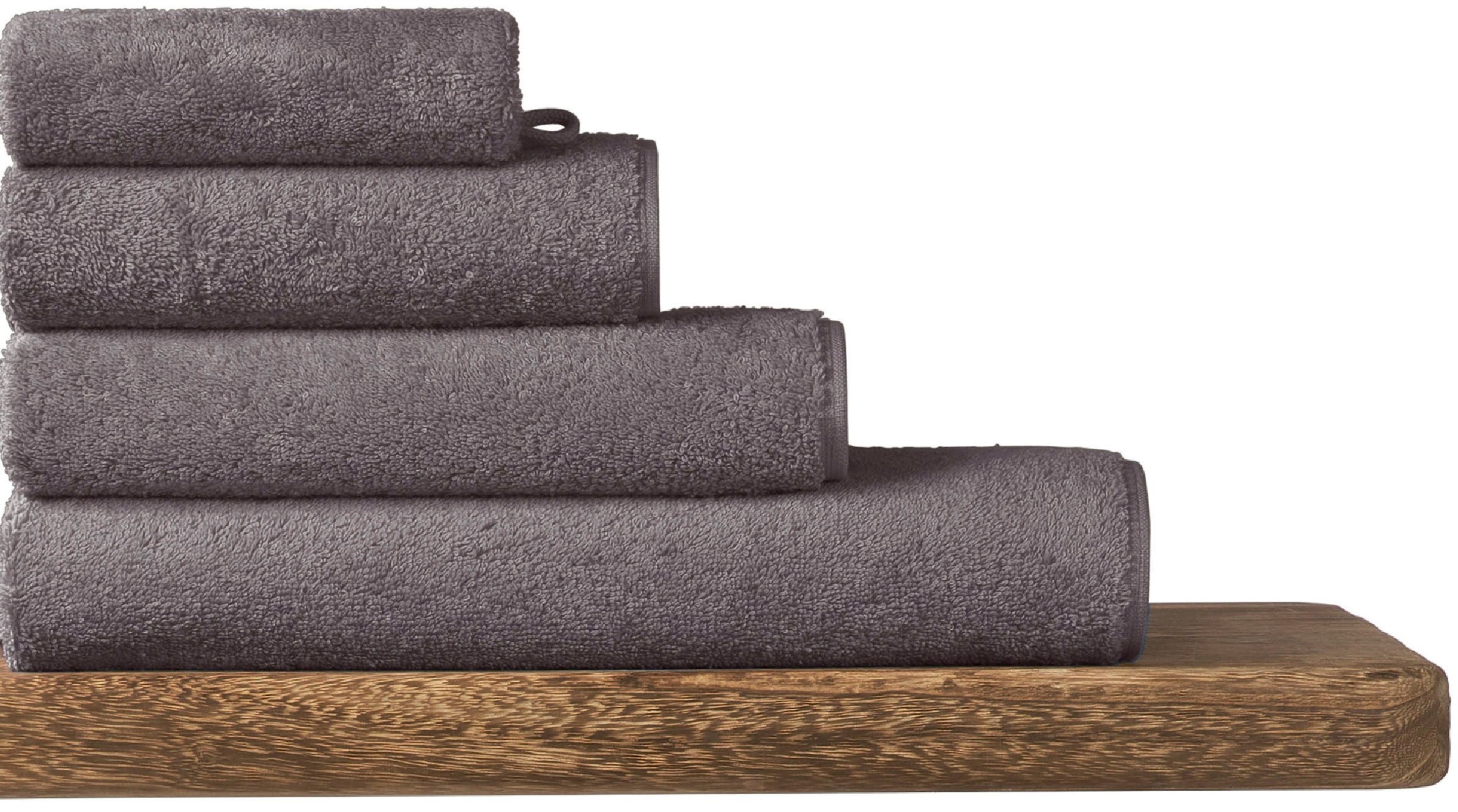 Schiesser Waschhandschuh Milano im 5er Set, (5-St), mit Webbordüre