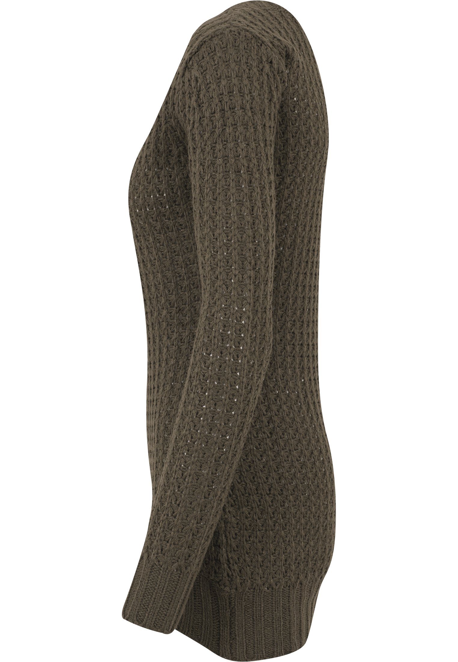 URBAN Wideneck CLASSICS (1-tlg) Sweater Damen olive Ladies Long Kapuzenpullover