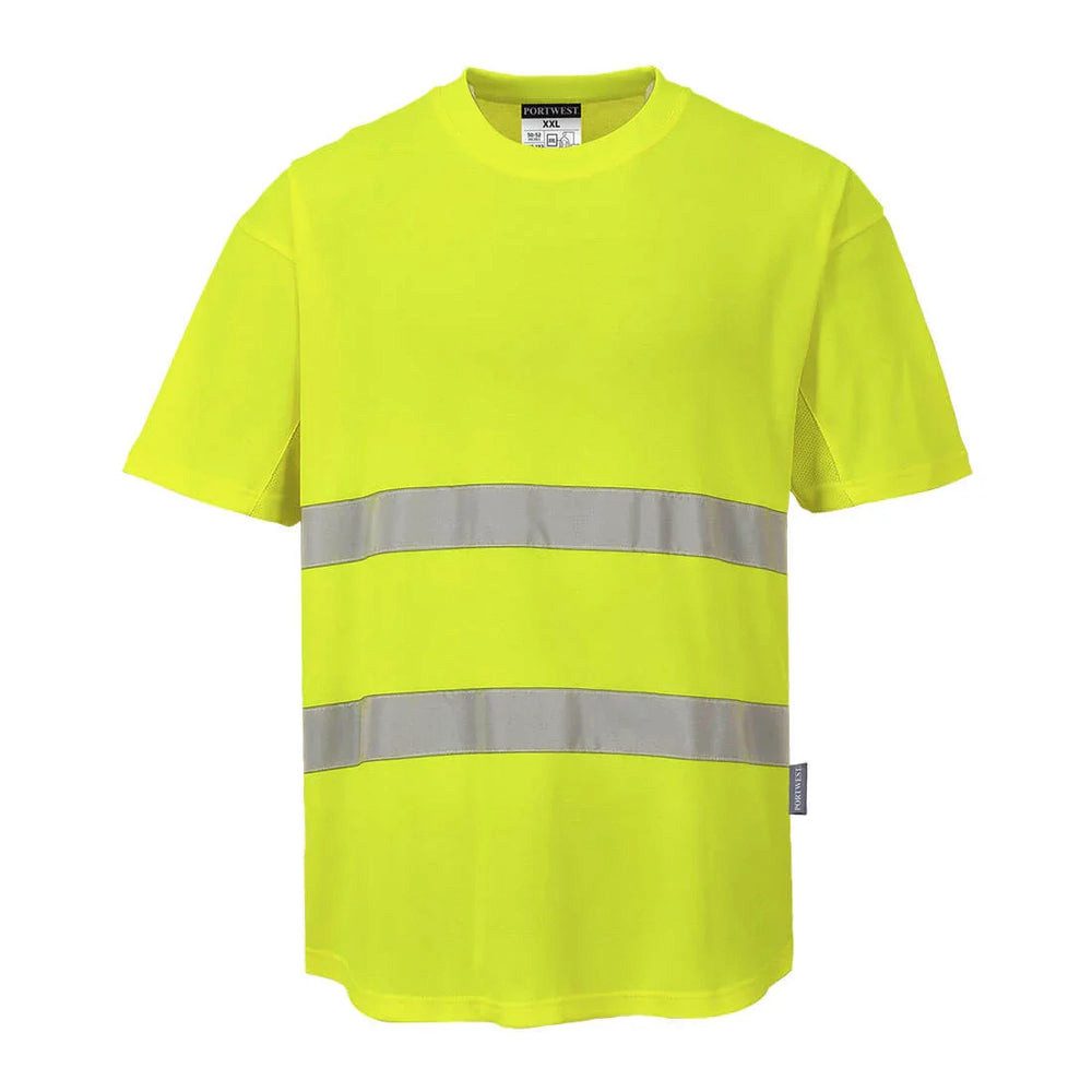 Portwest Warnschutz-Shirt C394 - Warnschutz Cotton Comfort T-Shirt Gr. M / PW C394-01