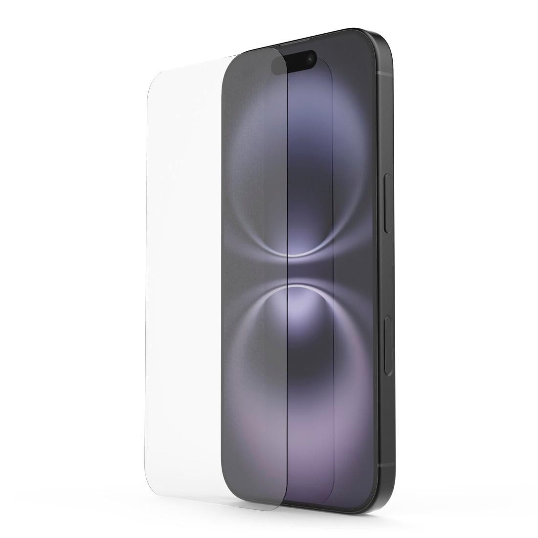 Hama Displayschutzglas Displayschutz für iPhone 16 Plus (Panzerglas, ultraklar, Montagehilfe) für iPhone 16 Plus, stoßfest, kratzfest, ultradünn