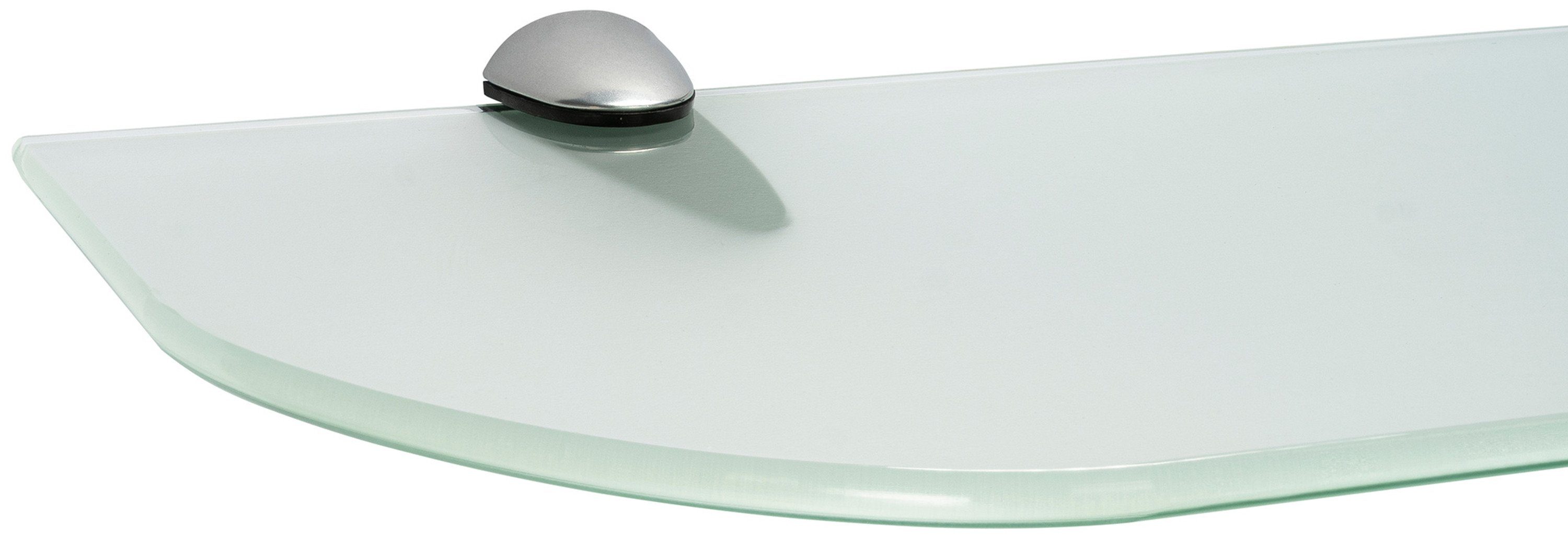 ESG-Sicherheitsglas CLASSICO ib 15 Glasboden Wandregal cm + Clip Wandregal 6mm style aus x Silbermatt, Glasregal satiniert - 90
