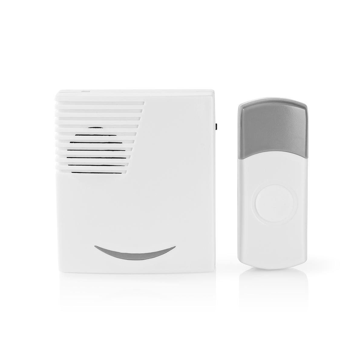 Nedis Smart Home Türklingel DOORB211WT (1-tlg., Batteriebetrieben, IP44, 300 m Reichweite, 36 Melodien, mobile Nutzung)