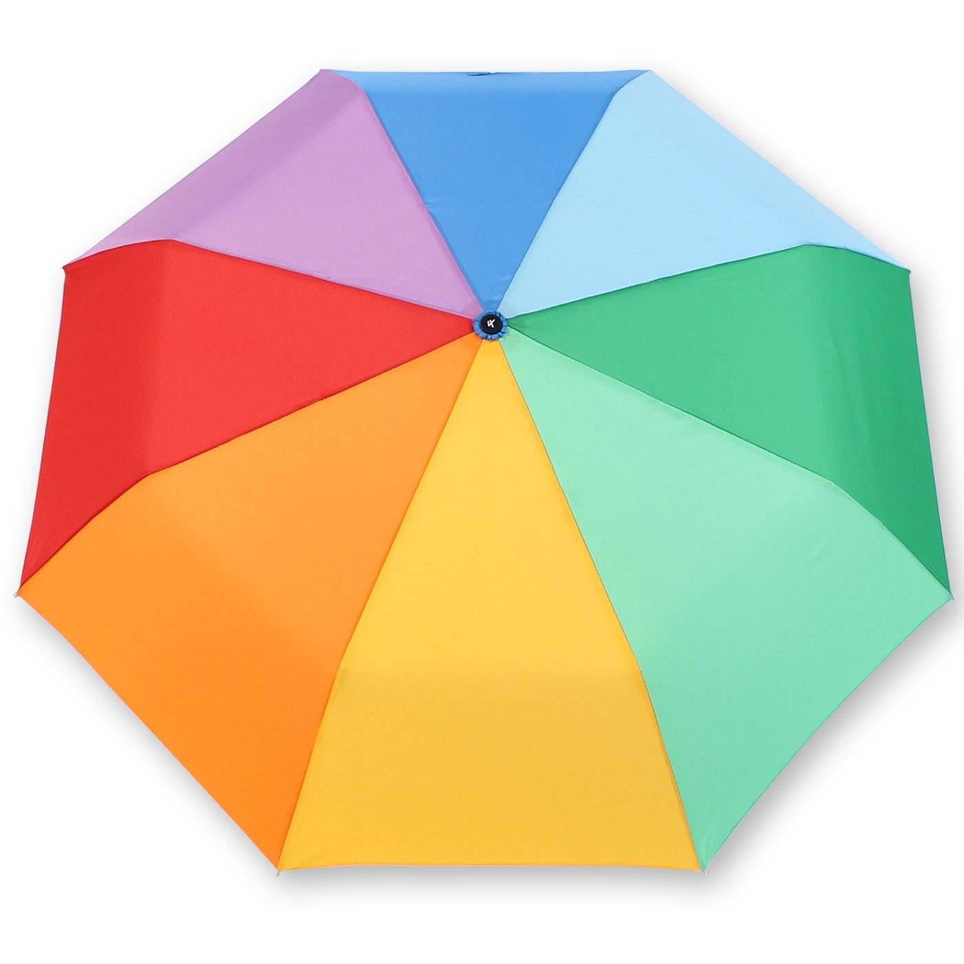 Damen Regenschirme iX-brella Taschenregenschirm Mini Regenbogenschirm leicht mit Auf-Zu-Automatik, bringt Farbe in den grauen Re