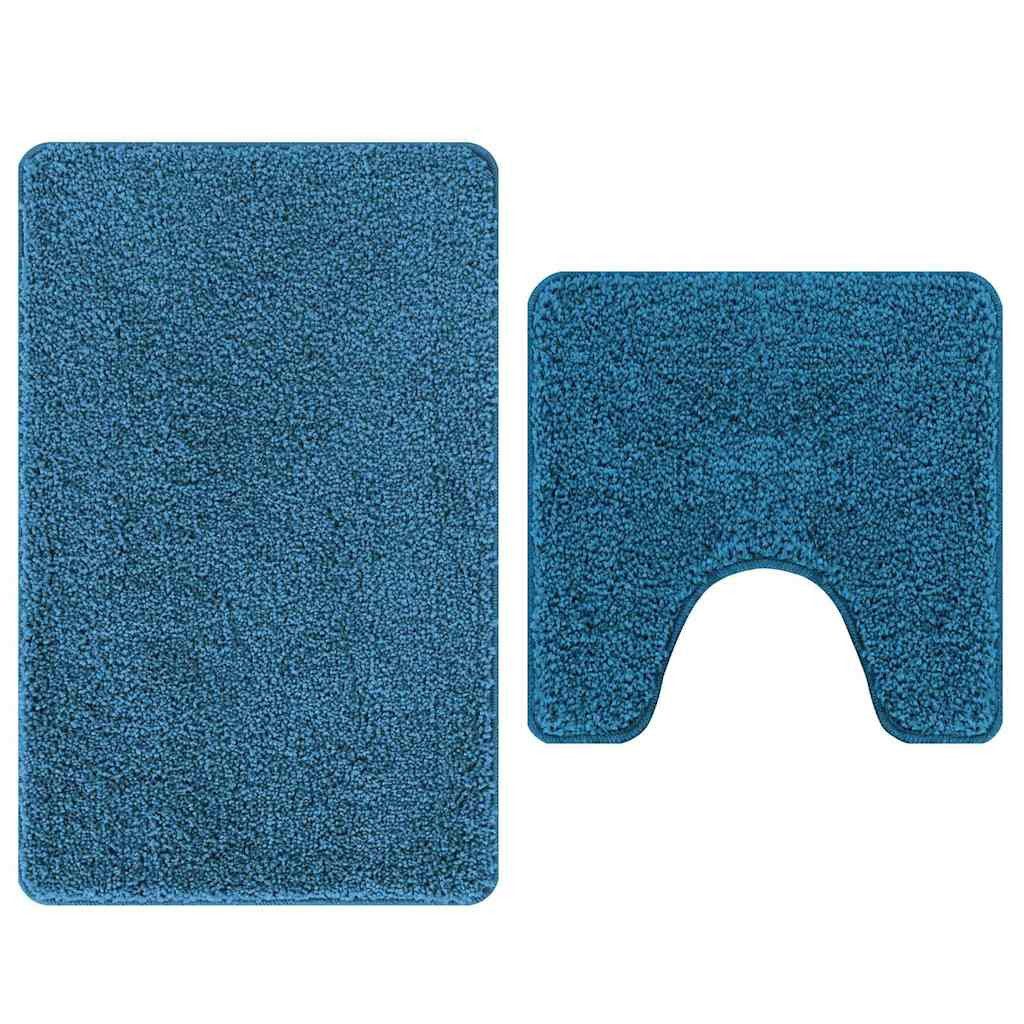 vidaXL Badematte Anti-Rutsch Badematten-Set 2 pcs Blau PP, Höhe 0.2 mm, Pol günstig online kaufen