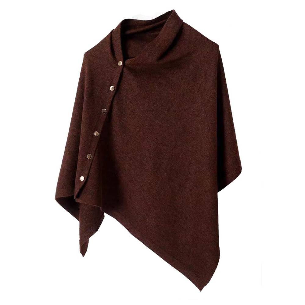 Blusmart Strickponcho Multifunktionales Stricktuch, Schal, Cape, Strickschal für Damen (mit Knöpfen) Für das tägliche Outfit