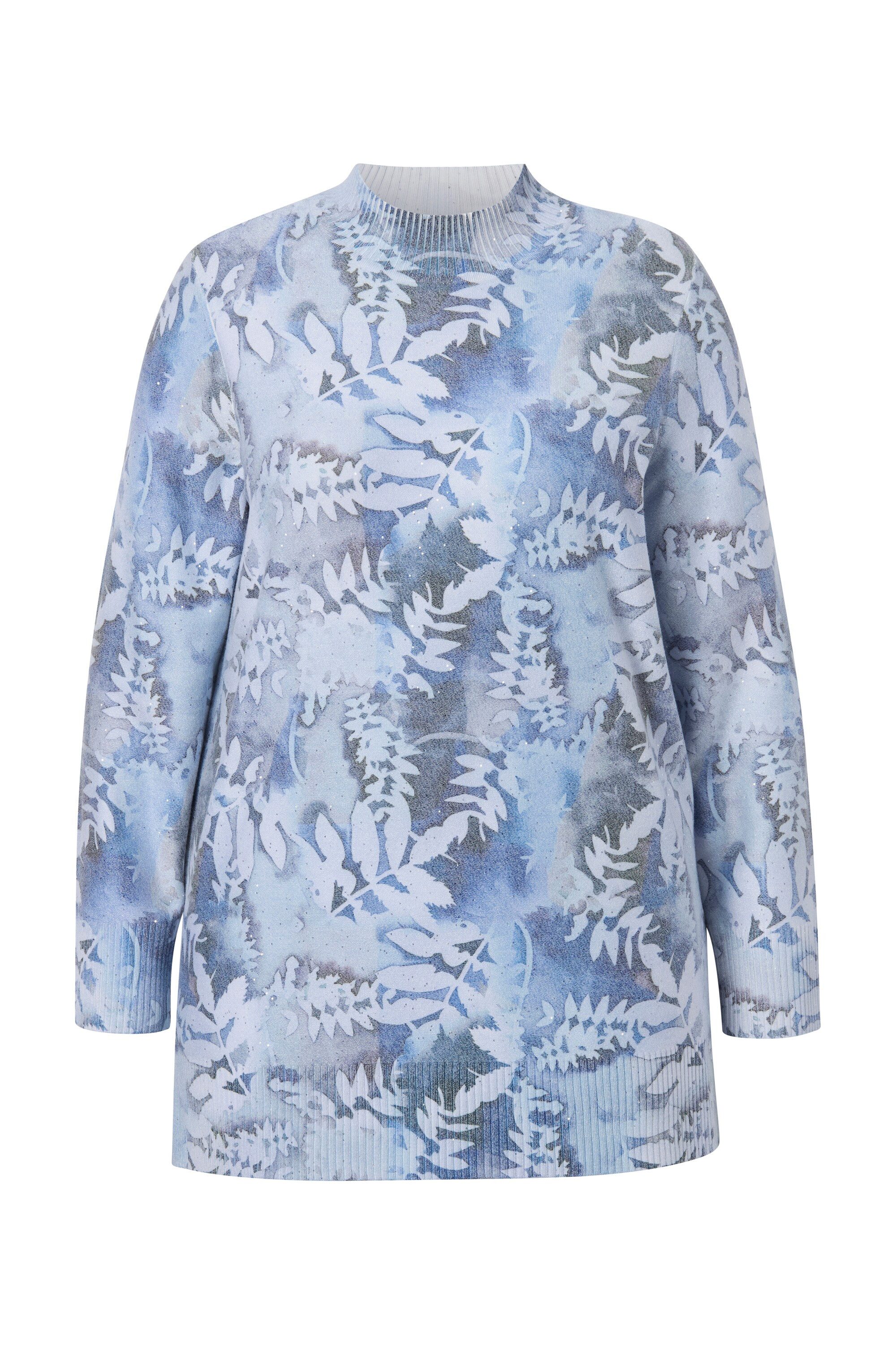 Ulla Popken Strickpullover Pullover Pailletten Stehkragen Langarm günstig online kaufen