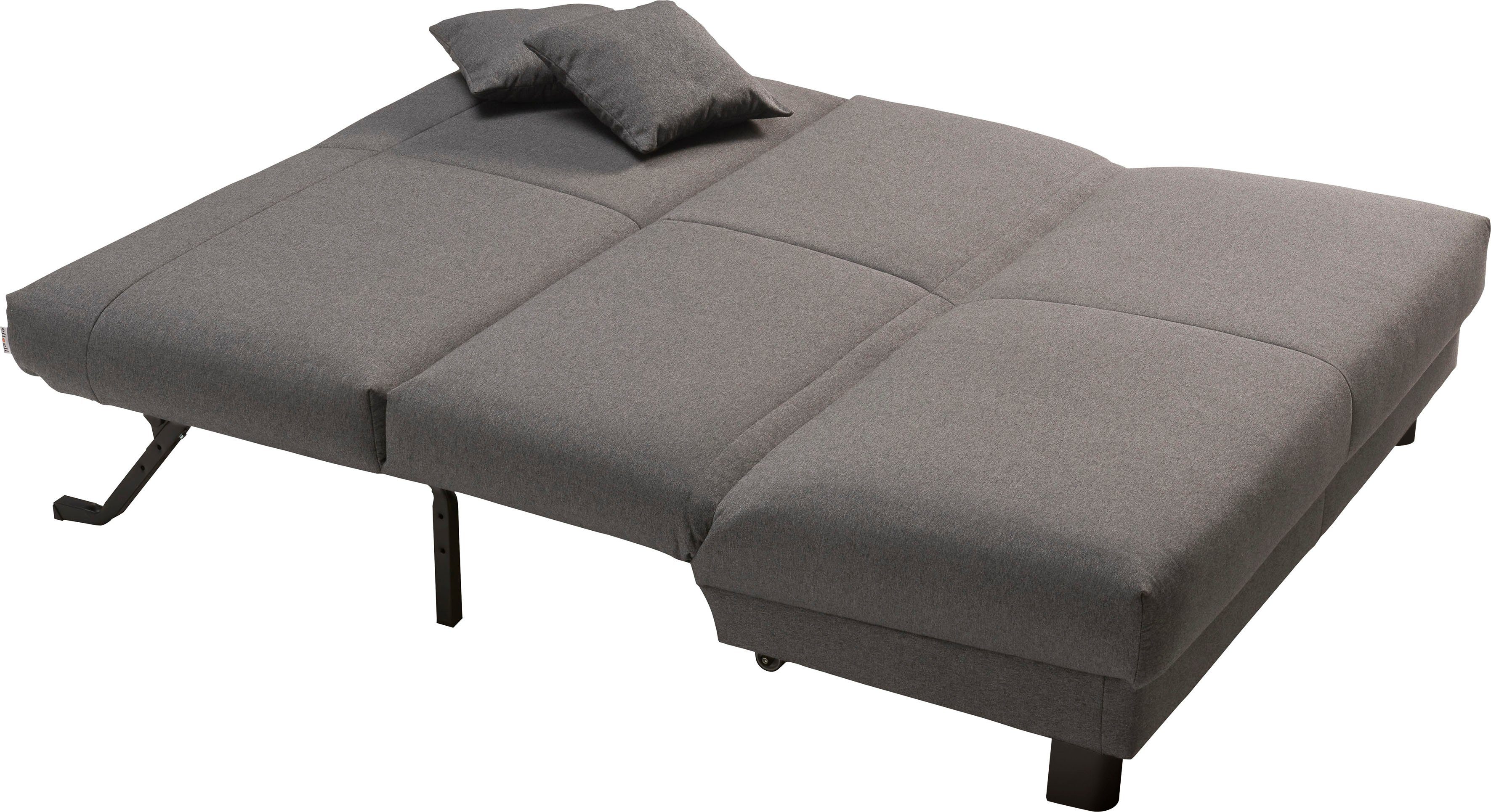 Breite cm, 40 Schlafsofa grau Liegehöhe 155 cm, Liegefläche Rückenlehne schwarz, ell ell Enny, Füße +