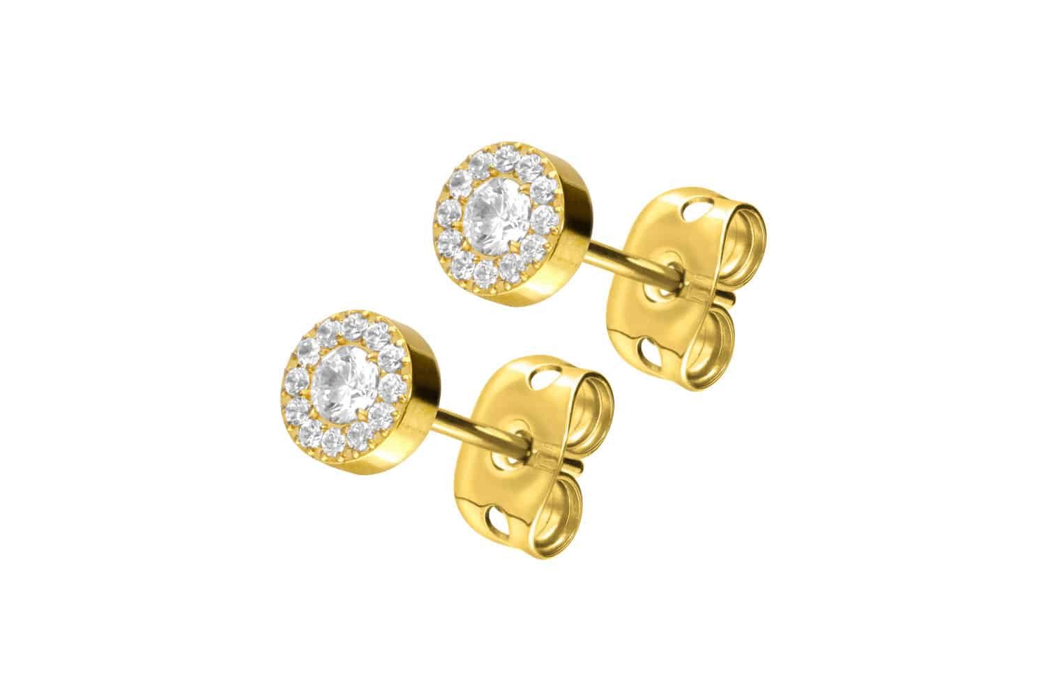 FILANGO Single-Ohrstecker Titan Ohrstecker KRISTALLDISC (Ohrstecker günstig online kaufen