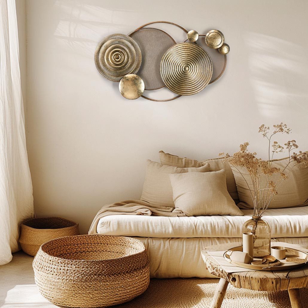 Kobolo Wandbild Metallbild GOLDEN 3D aus Metall in Goldtönen, Industrial Lo günstig online kaufen