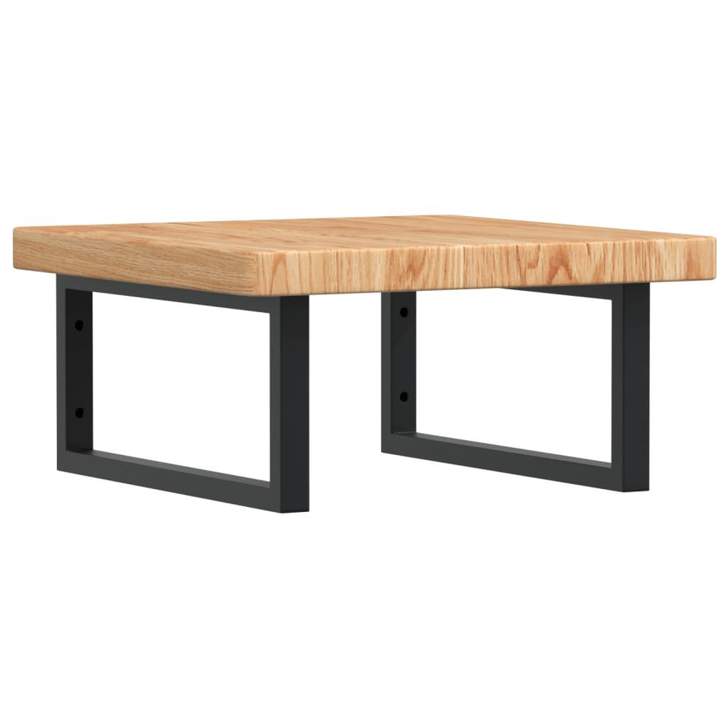 vidaXL Badezimmerspiegelschrank Waschtischplatte mit Halterung Stahl und Massivholz Eiche (1-St)