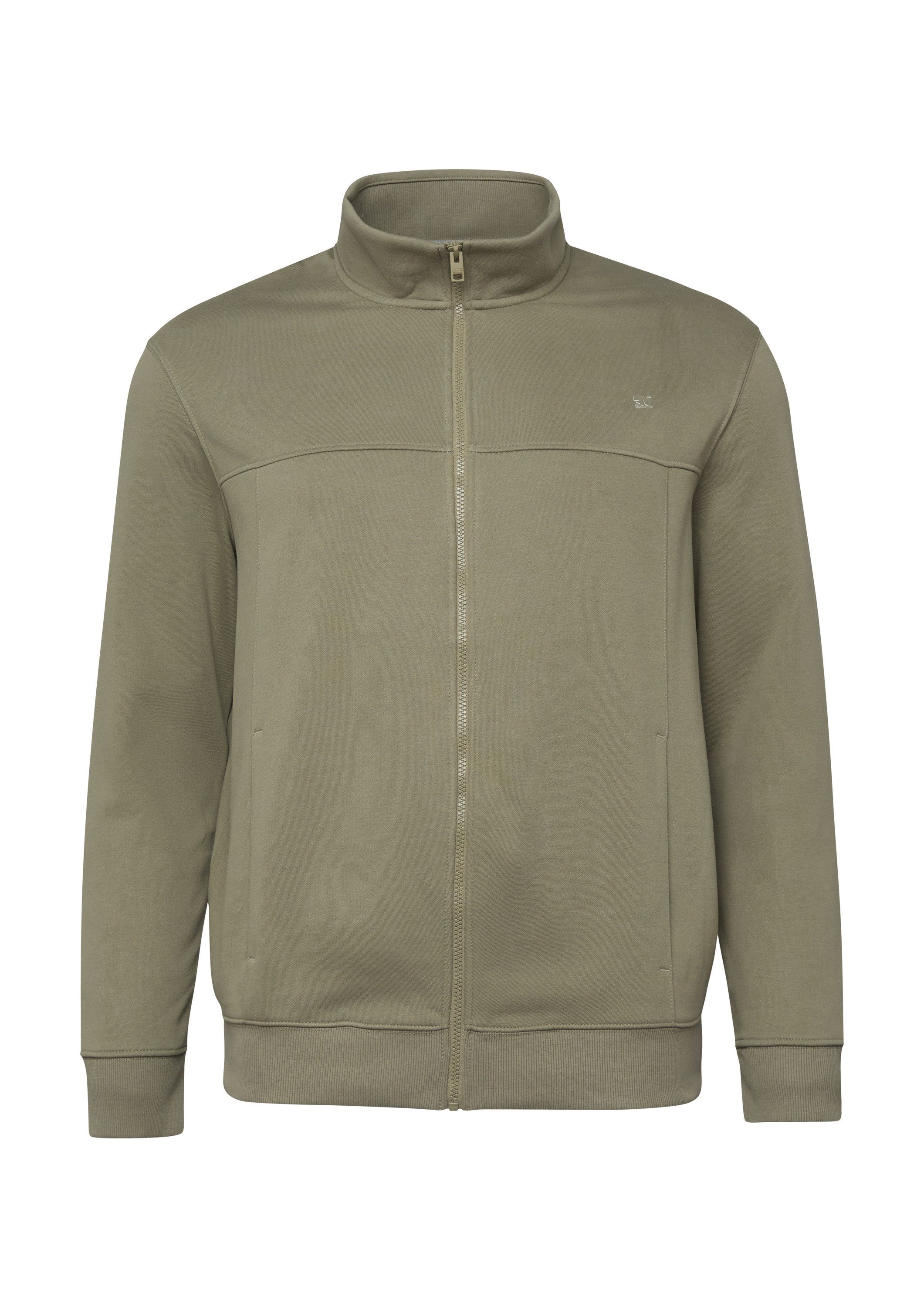 s.Oliver Sweatjacke Sweatshirt Jacke Sweatshirt-Jacke mit Stehkragen und Eingrifftaschen