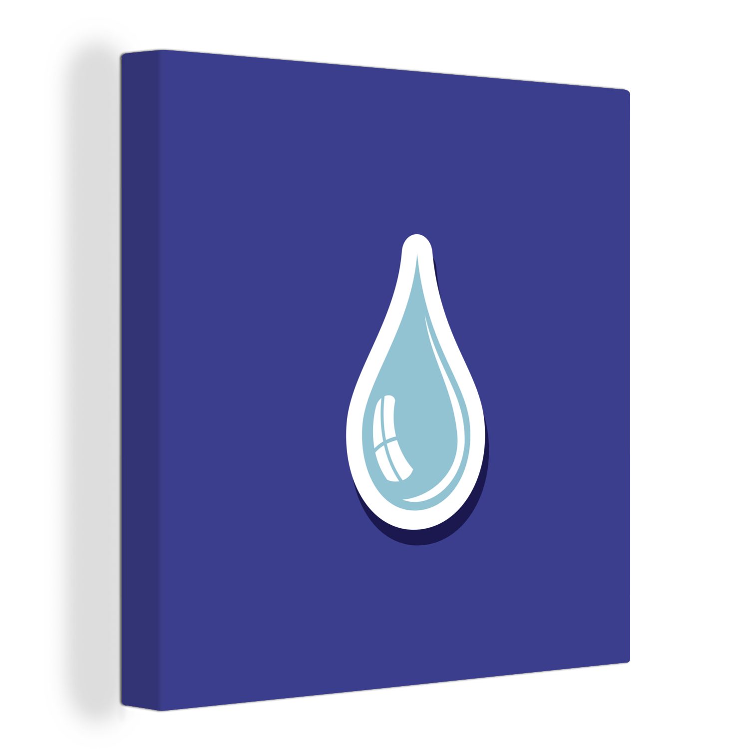 OneMillionCanvasses® Leinwandbild Eine Illustration eines hellblauen Wassertropfens, (1 St), Leinwand Bilder für Wohnzimmer Schlafzimmer