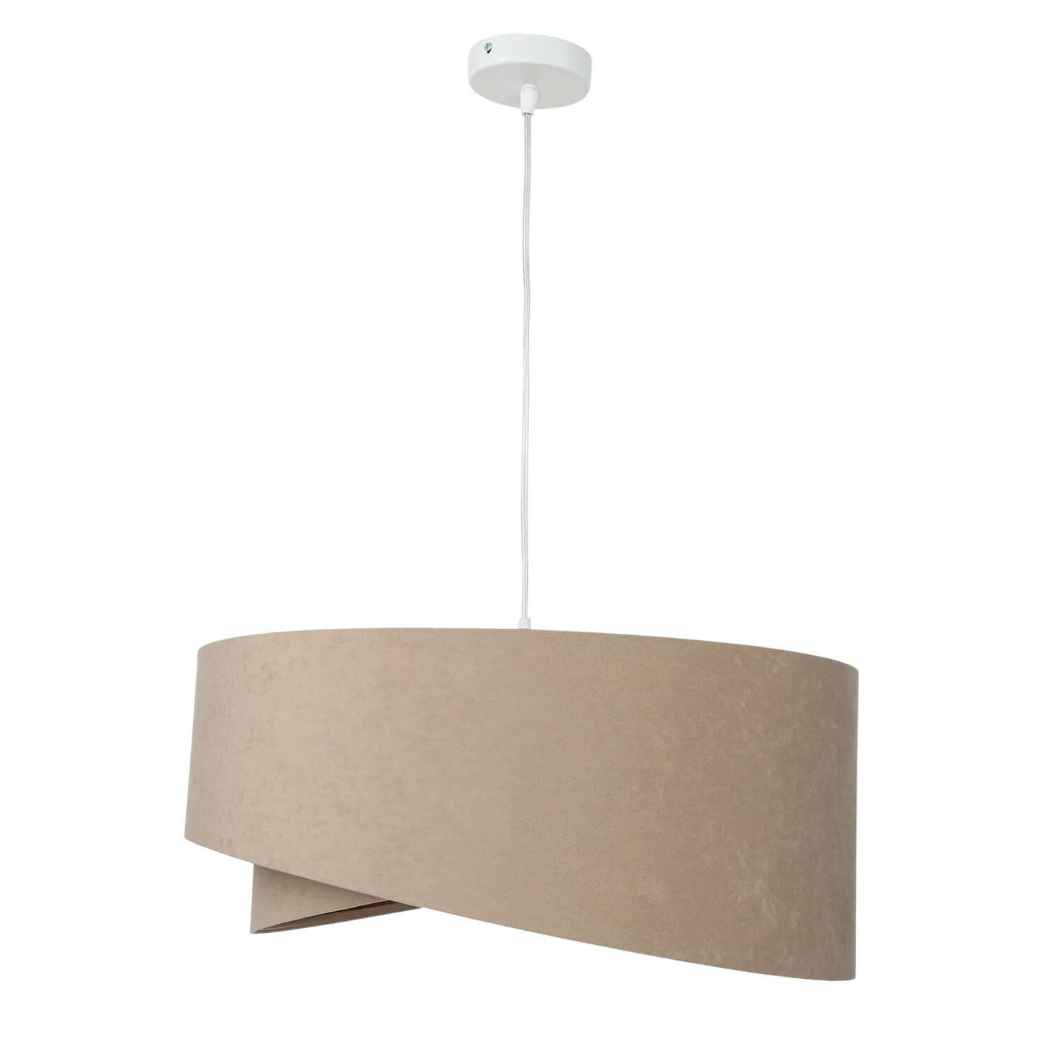 Licht-Erlebnisse Pendelleuchte HELSINKI, ohne Leuchtmittel, Stoffschirm Beige Gold Ø 50 cm groß E27 Modern Hängelampe Esszimmer
