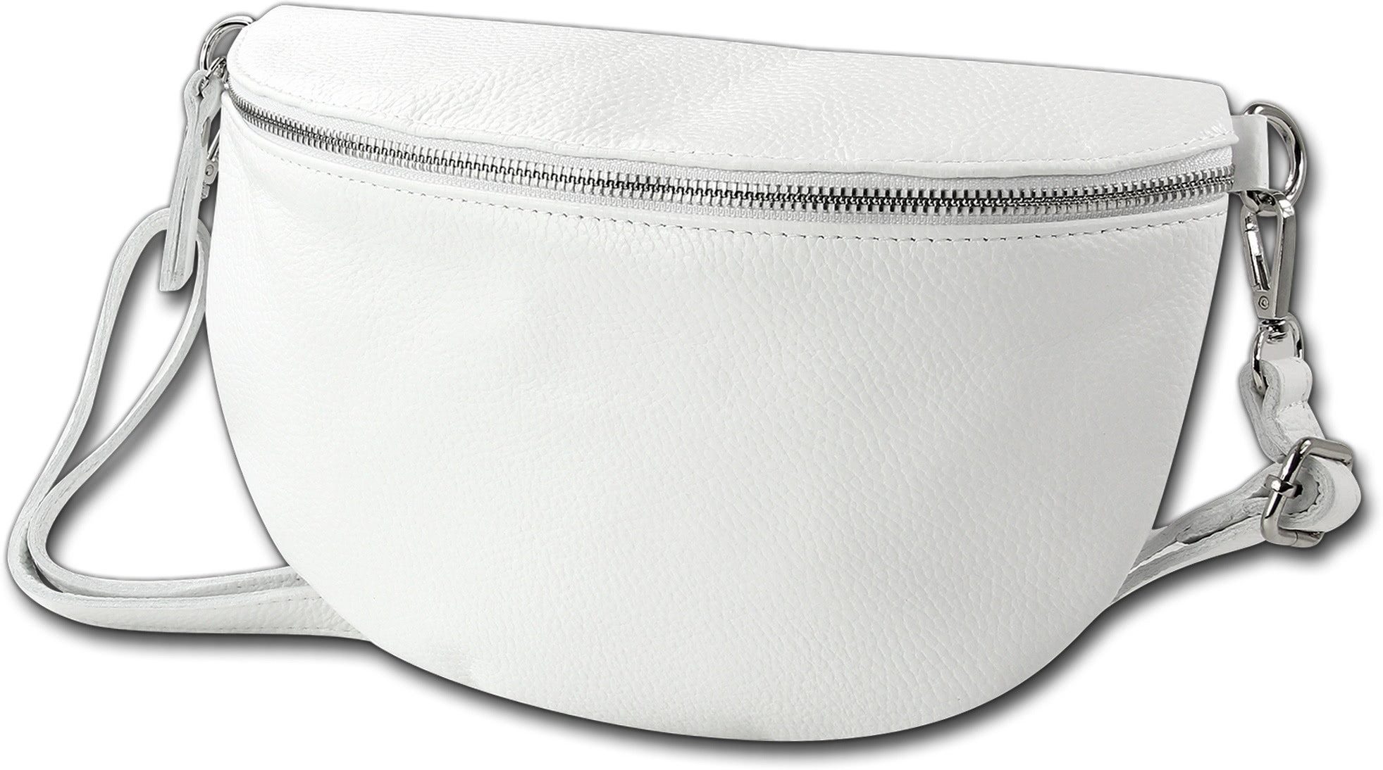 Toscanto Gürteltasche Toscanto Damen Gürteltasche Leder (Gürteltasche, Gürteltasche), Damen Tasche Echtes Leder weiß, Tragegurt, Made-In Italy ca. 29cm