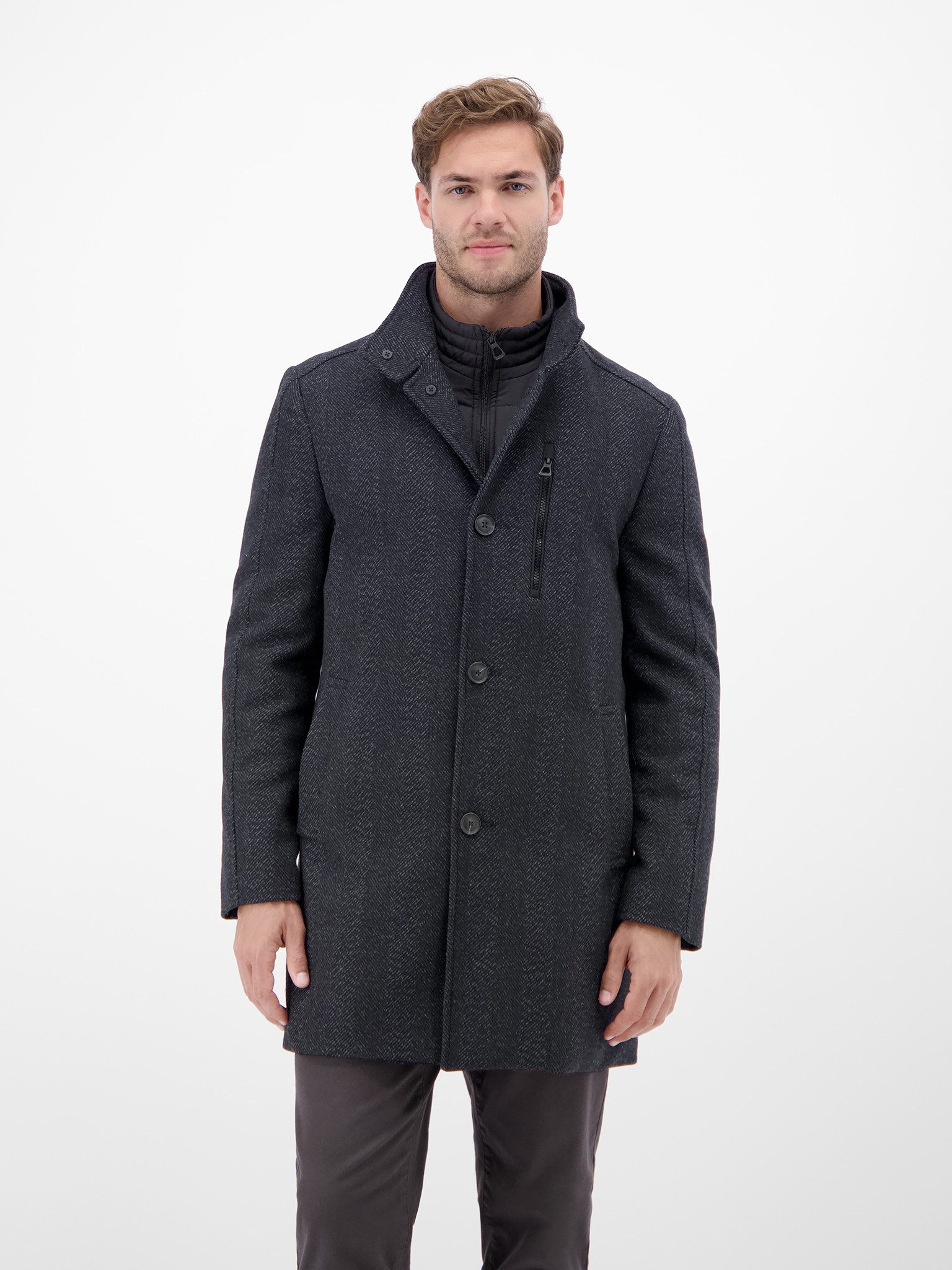 LERROS Kurzmantel mit Stehkragen und Knopfleiste, Woll-Anteil günstig online kaufen