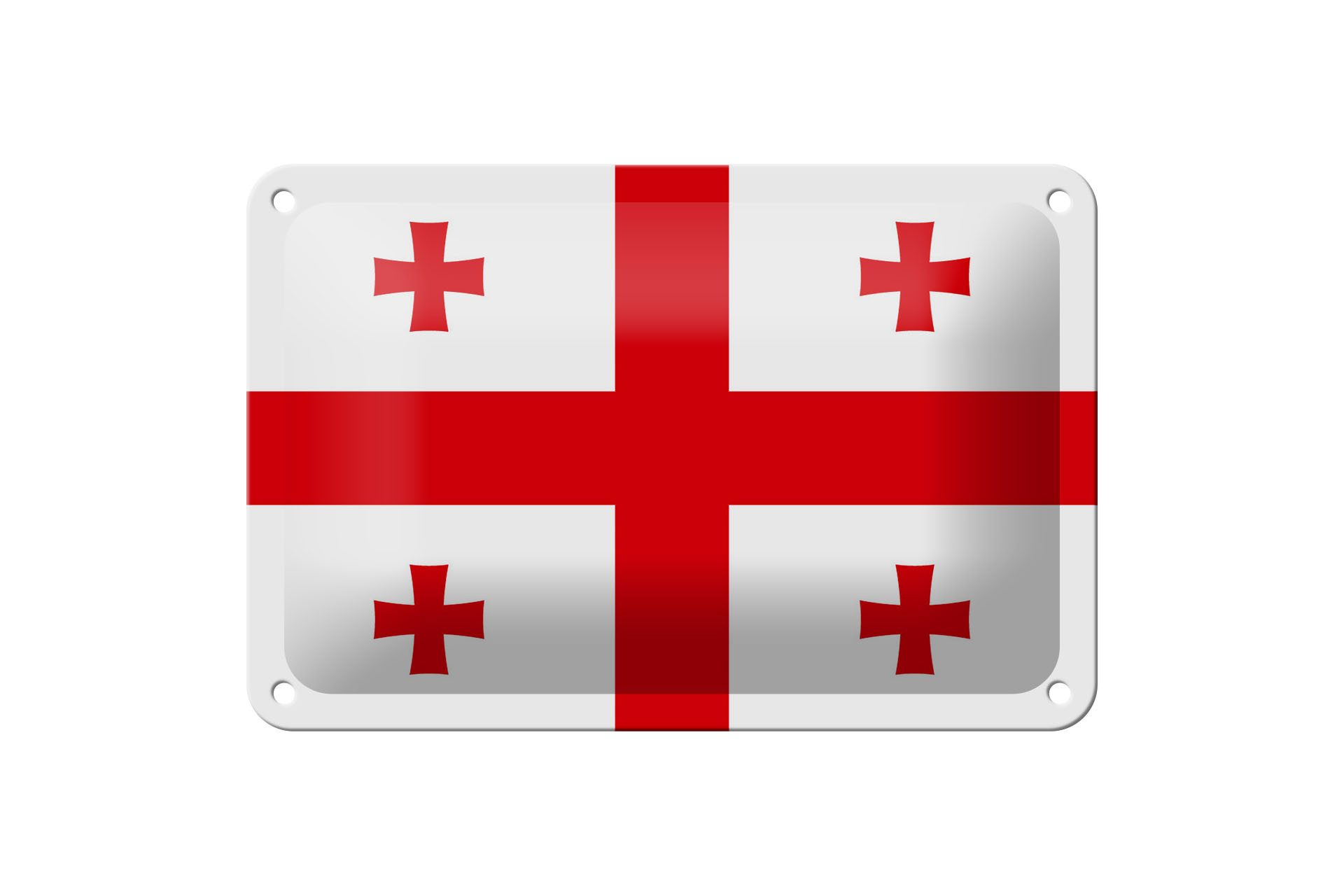 Femer GmbH Metallschild Flagge Georgiens 18x12cm Flag of Georgia, (1 St), gewölbte Oberfläche, abgerundete Ecken, umgeschlagene Kanten