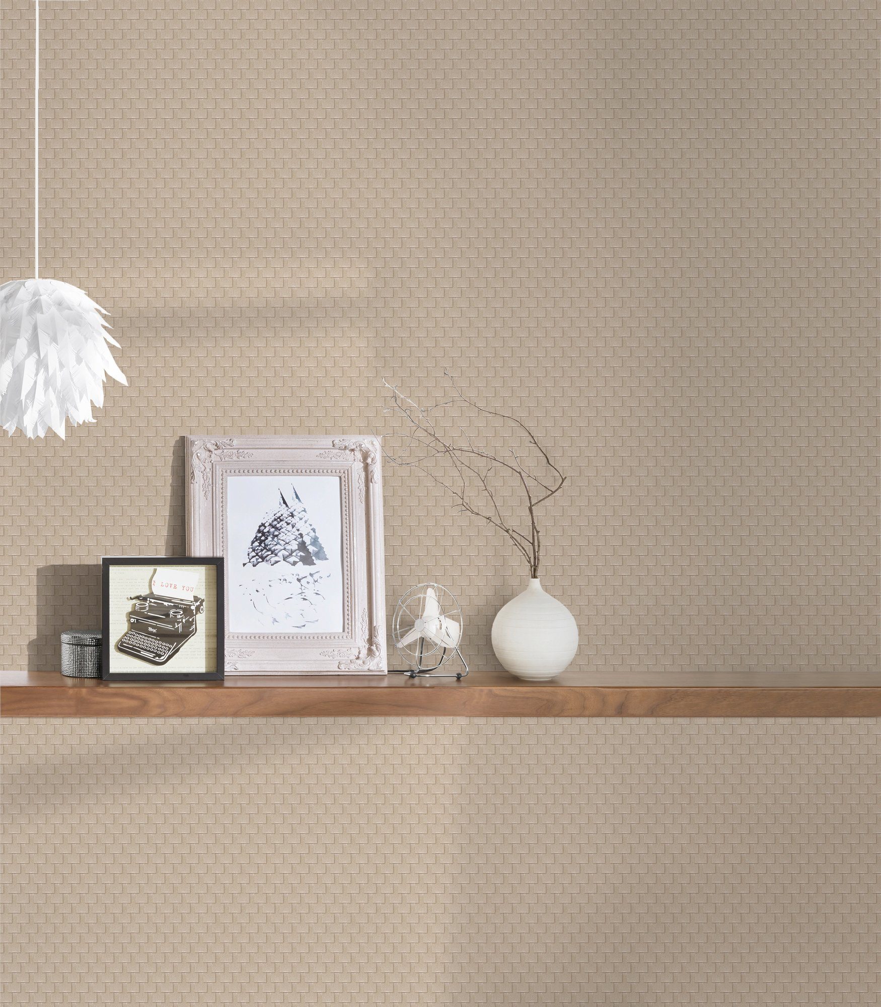 A.S. Création wallpaper, Architects einfarbig, Luxury Tapete bronzefarben/beige gemustert, Einfarbig Uni Paper strukturiert, Vliestapete