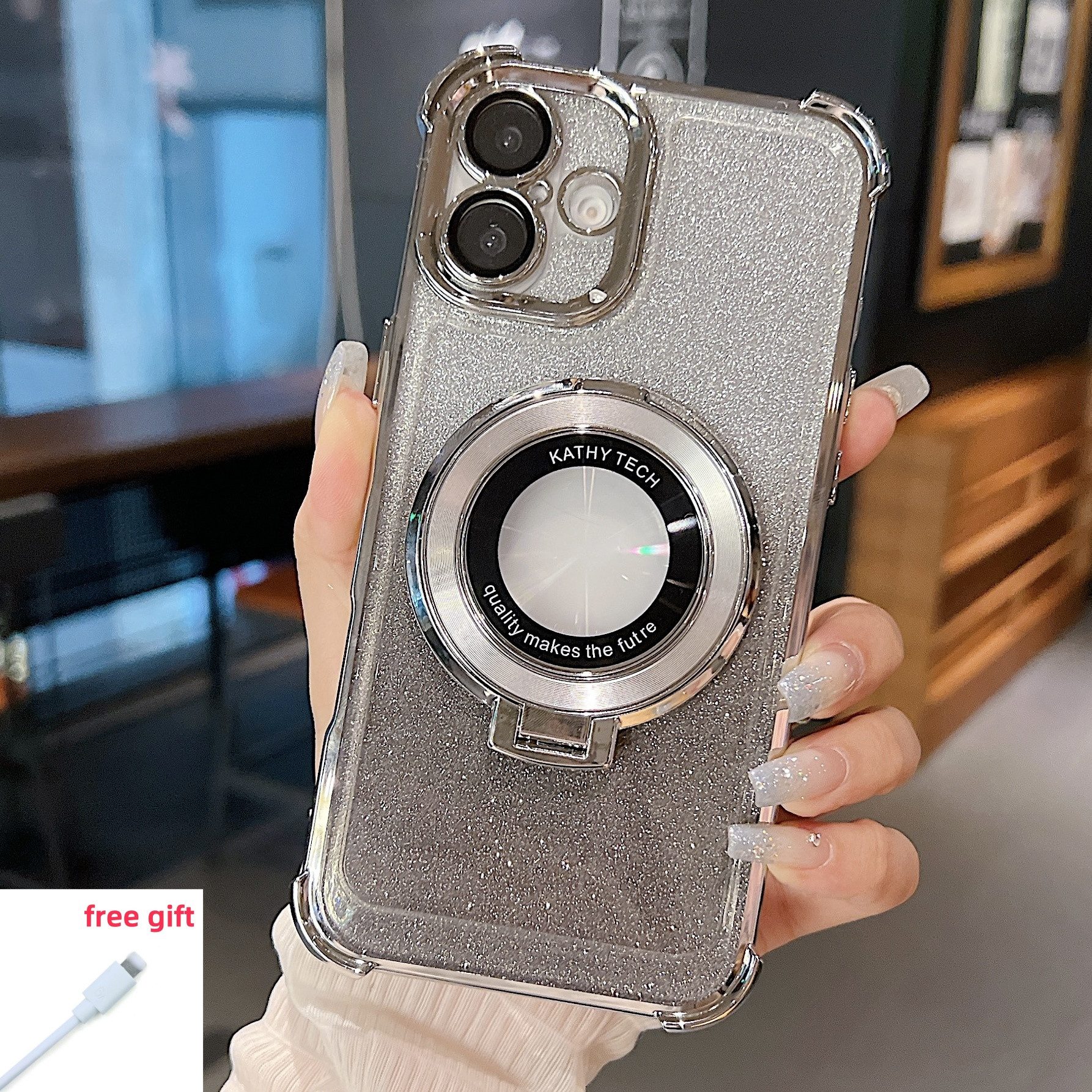 trends for living Handyhülle Glitzer Hülle für iPhone 11 Pro Max Schutz Kamera Magsafe