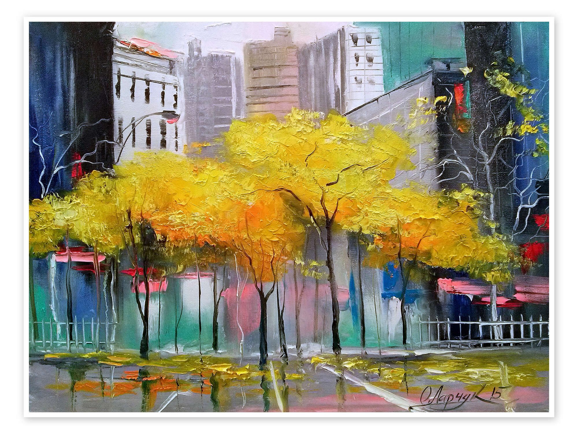 Posterlounge Wandbild Herbst in Chicago, Olha Darchuk, erhältlich als Poster, Leinwandbild, Wandsticker oder Acrylglasbild