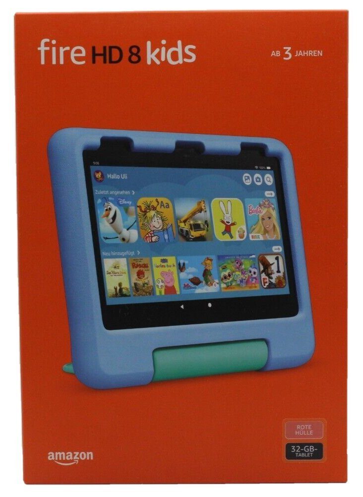 Amazon Fire HD 8 Kids Tablet 2022 Tablet (8", 32 GB, Fire OS, Kindergerecht) Rot