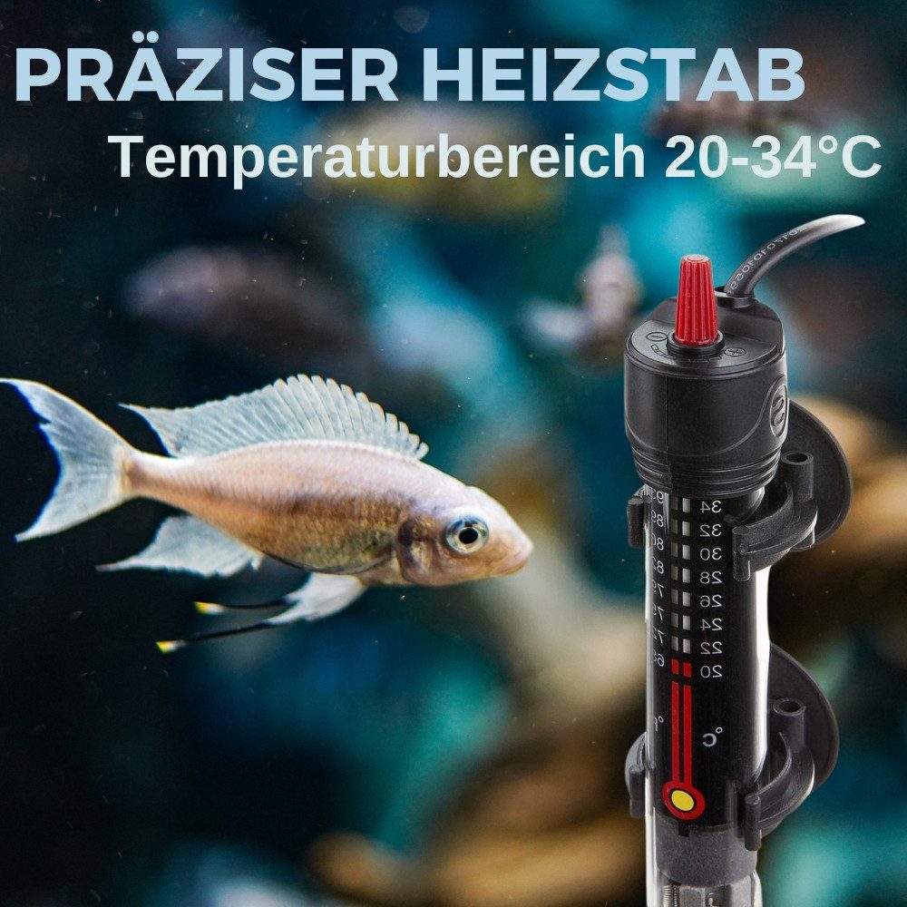 Happet Regelheizer Heizstab Aquarium 25 - 500 W Heizung Aquarium Heizstab Regelheizer