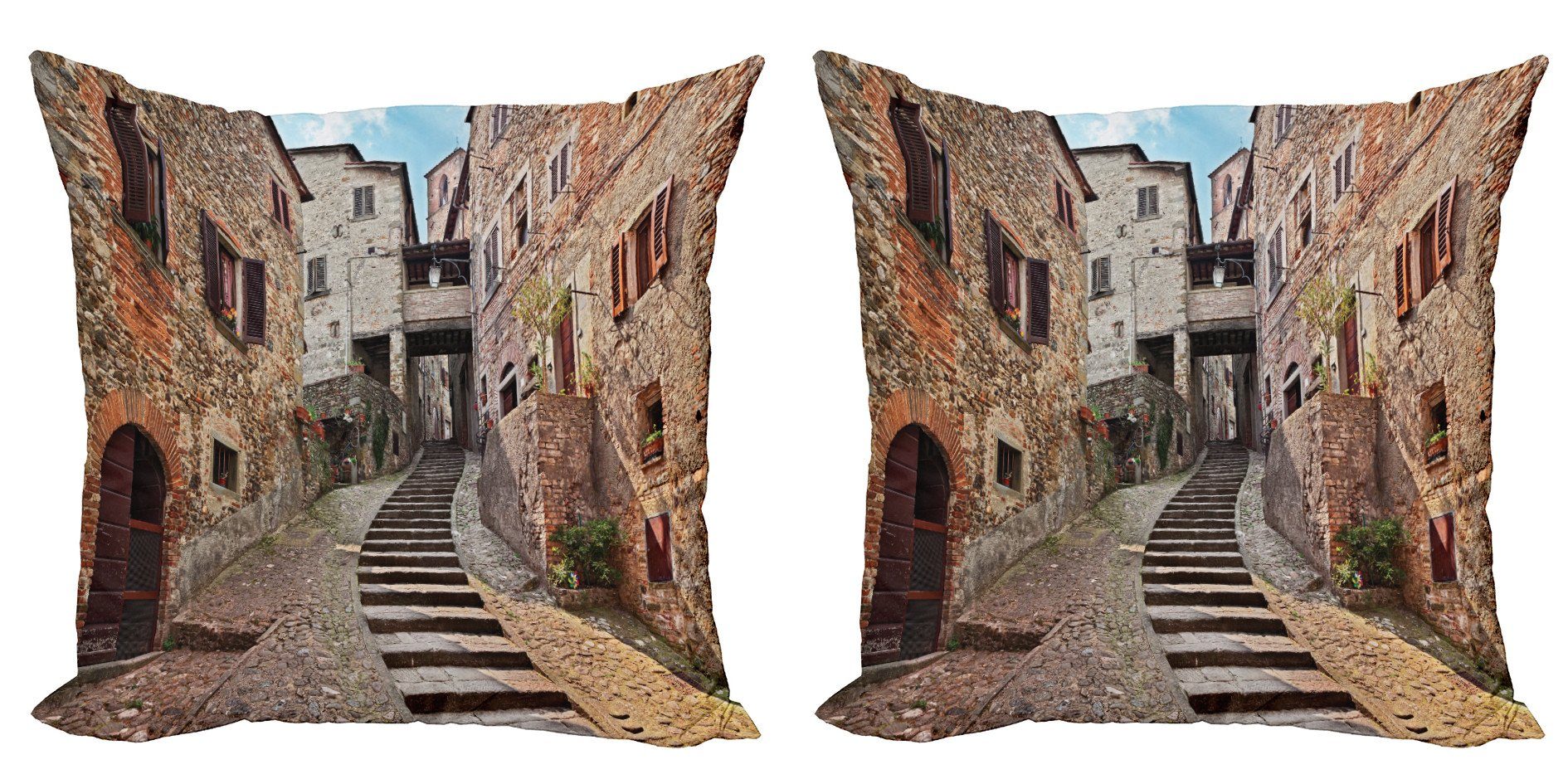Alte Digitaldruck, Anghiari Modern Arezzo Doppelseitiger Abakuhaus Accent Stück), Häuser (2 Stadt Kissenbezüge