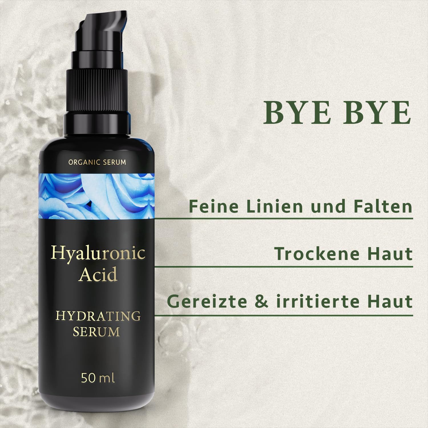 Satin Naturel Gesichtsserum Hyaluronsäure Bio Serum, 1-tlg., Nur für die äußere Pflege gesunder Haut geeignet.