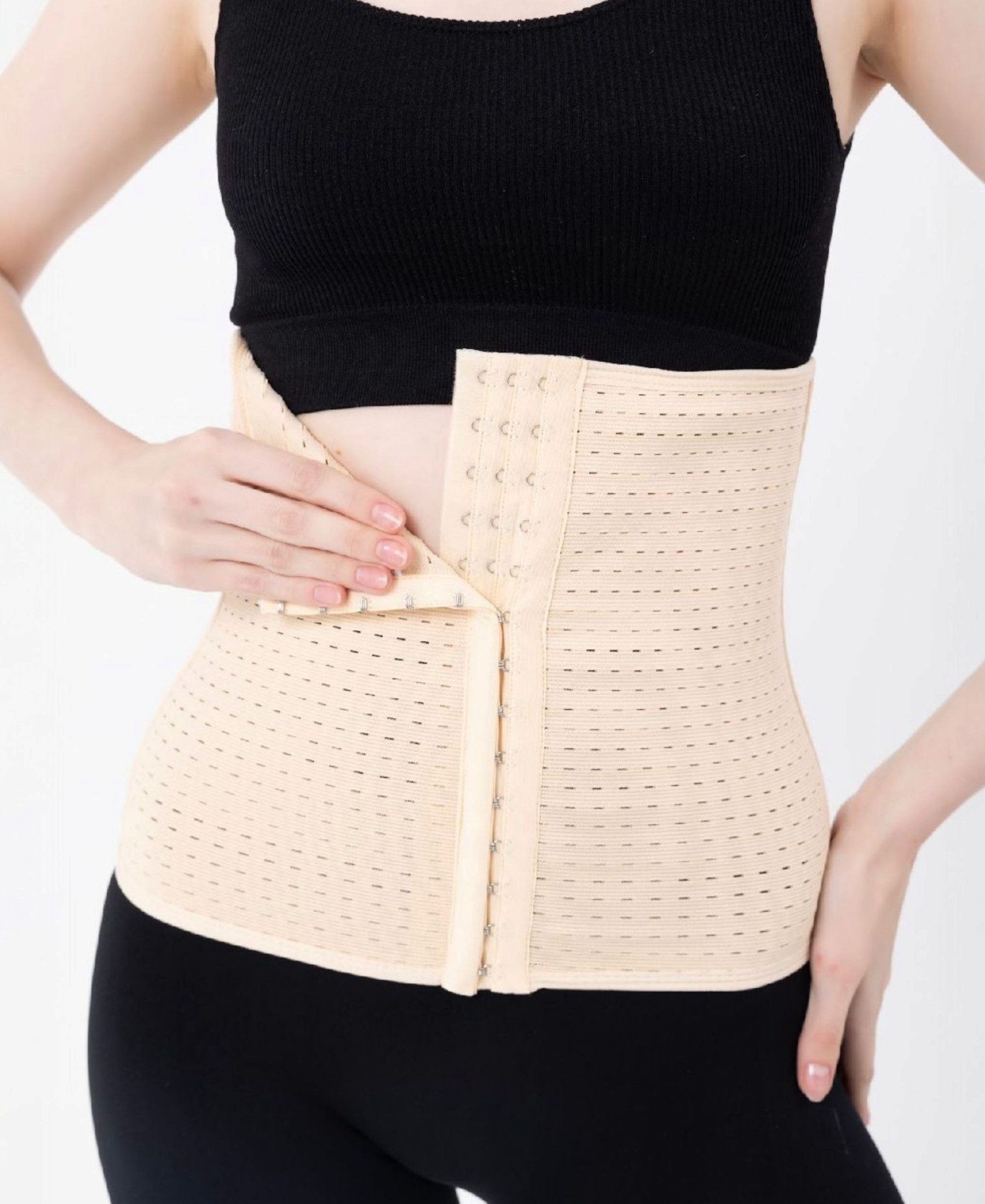 fashionshowcase Corsage Damen - Figurformender Bauchgurt mit Stützstäbchen & Hakenverschluss