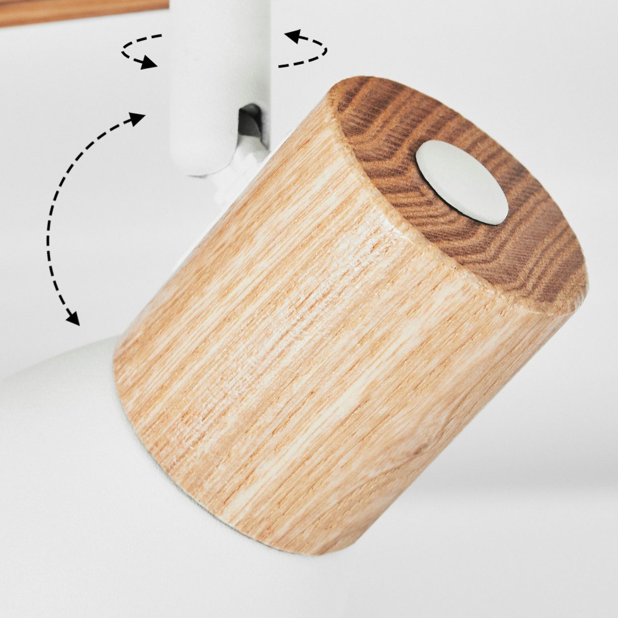 hofstein »Marostica« Deckenleuchte aus Leuchtmittel moderne Natur/Weiß, Deckenlampe in ohne Metall/Holz