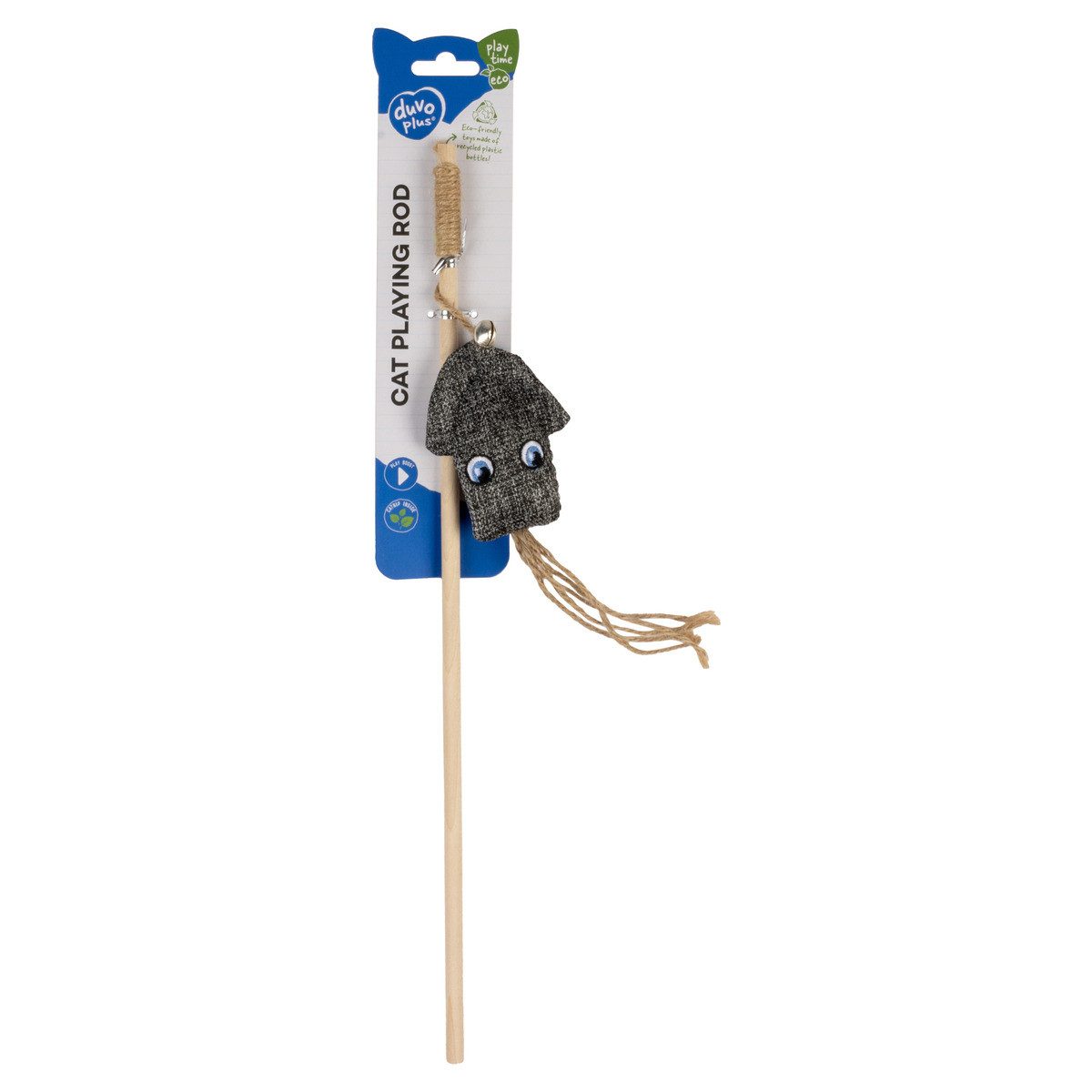 DUVO+ Katzenangel Katzen-Spielangel Navy Kalmar mit Katzenminze