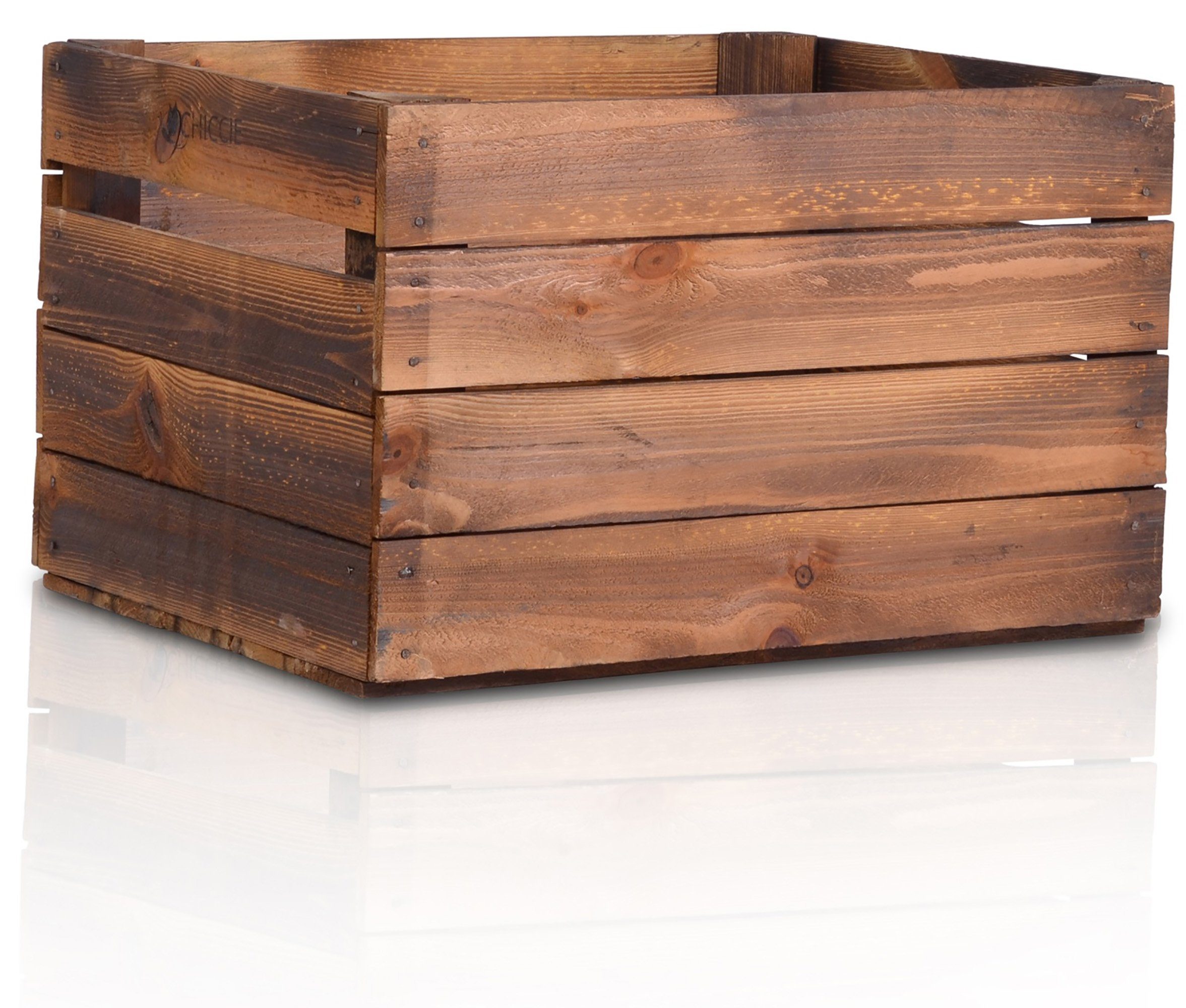 CHICCIE Holzkiste Langes Regal Dunkel Geflammt 50x40x30cm - Box (1 St)