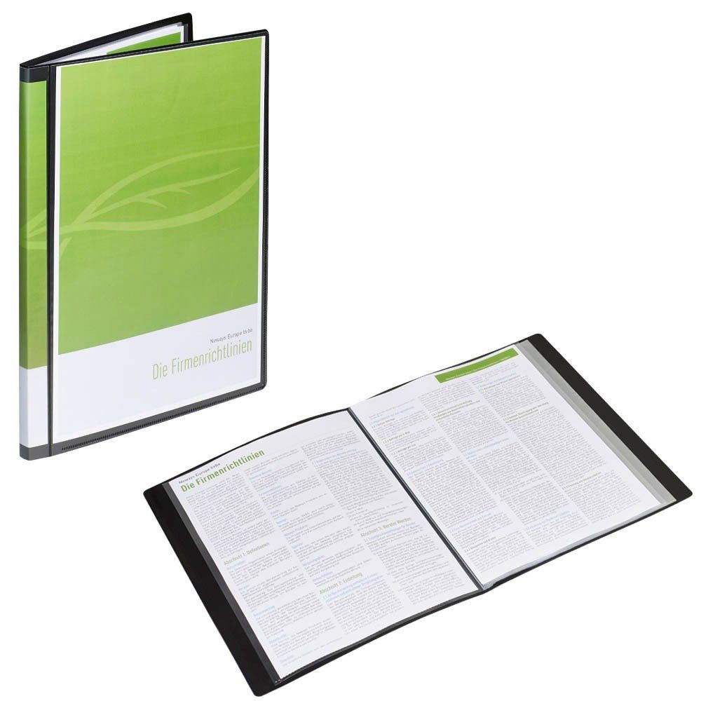 FOLDERSYS Organisationsmappe FolderSys 25014-30 Sichtbuch schwarz mit 40 Hüllen