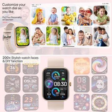 Coollia Smartwatch (1,83 Zoll, Android, iOS), Fitness Tracker 1.83 Voll Touchscreen Fitnessuhr Damen, 37 Sportmodi