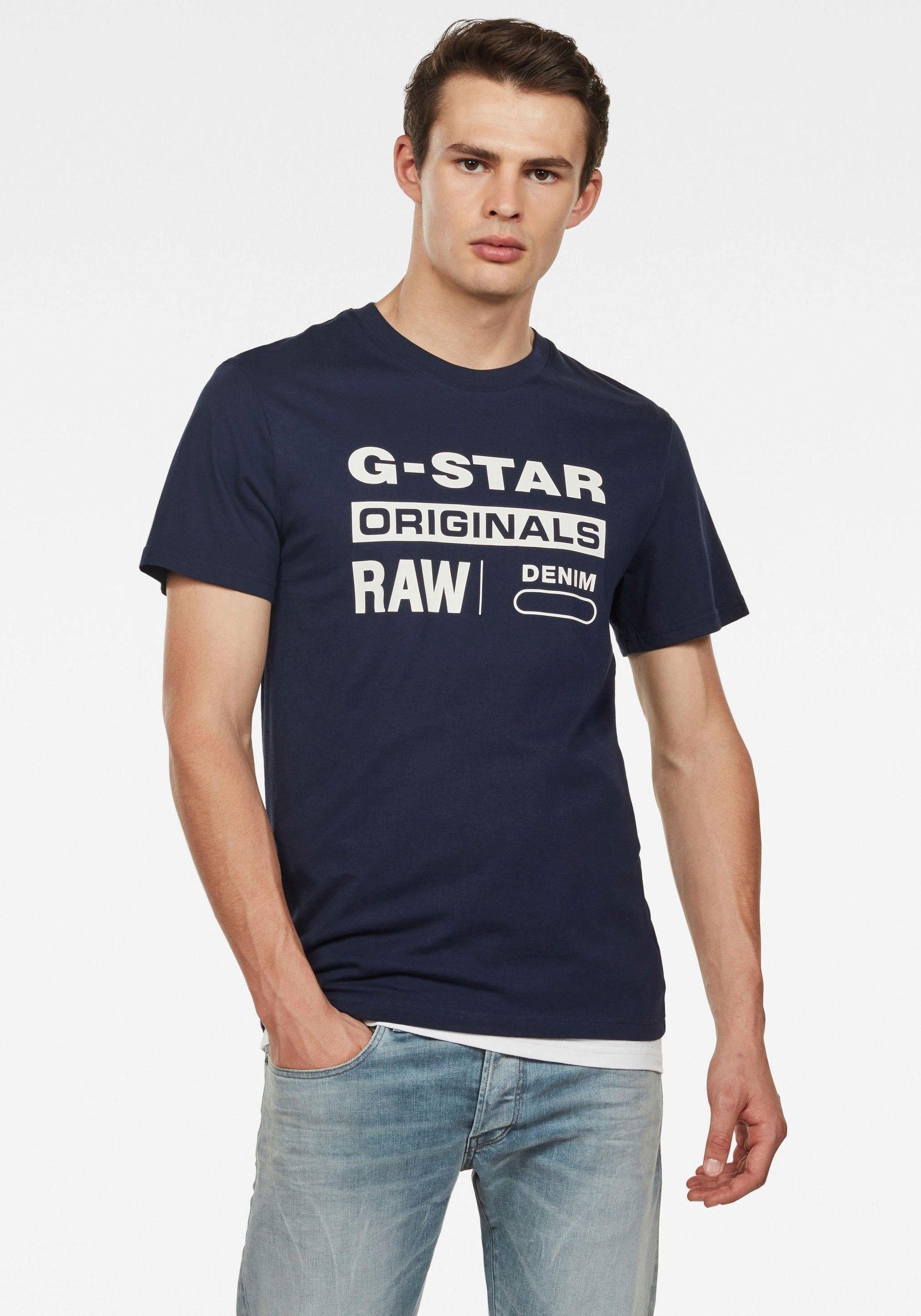 G-Star navy RAW Rundhalsshirt Swando