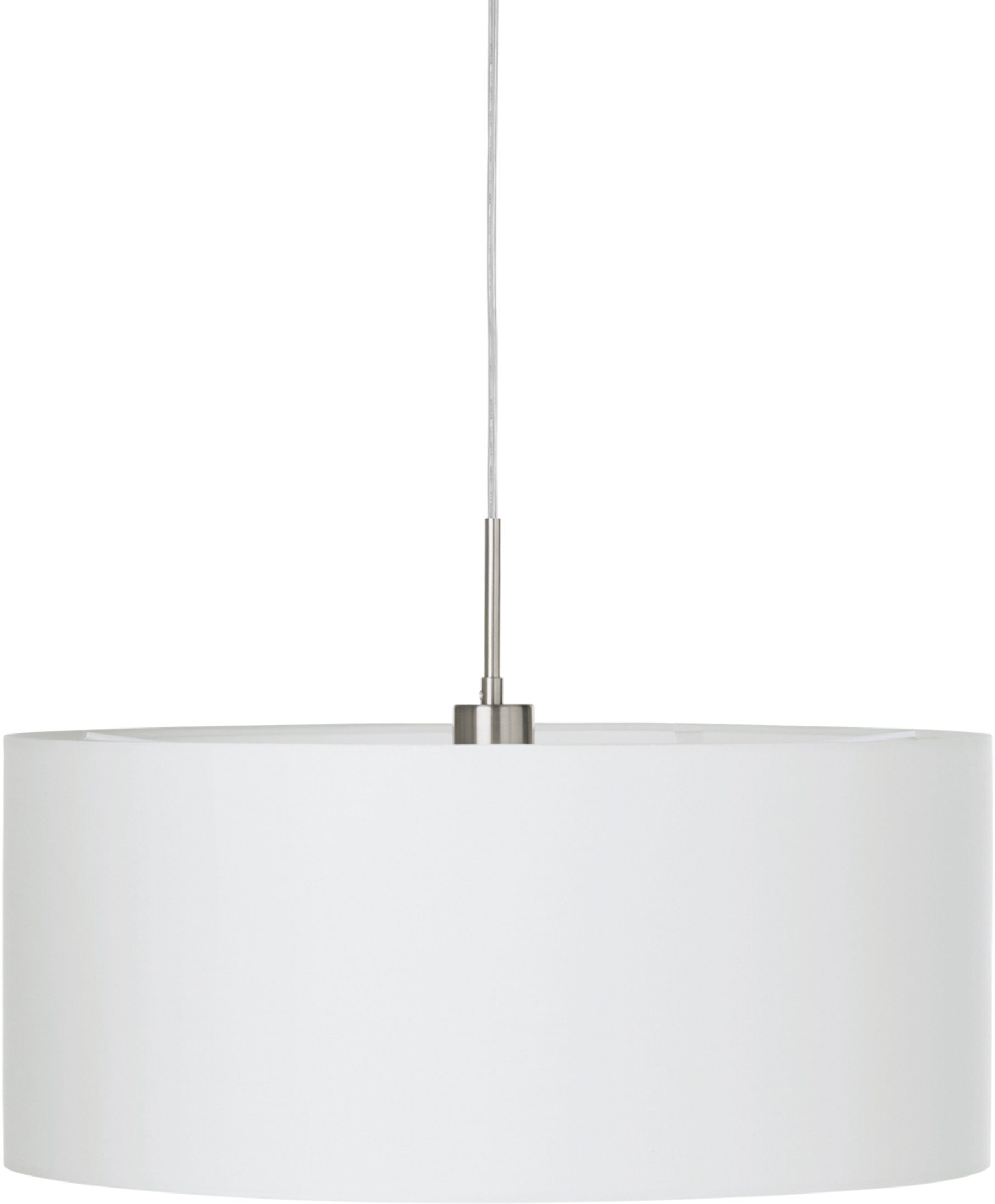 EGLO Hängeleuchte PASTERI, Leuchtmittel wechselbar, ohne Leuchtmittel, weiß / Ø53 x H110 cm / exkl. 1 x E27 (je max. 60W) / Lampe aus Stoff