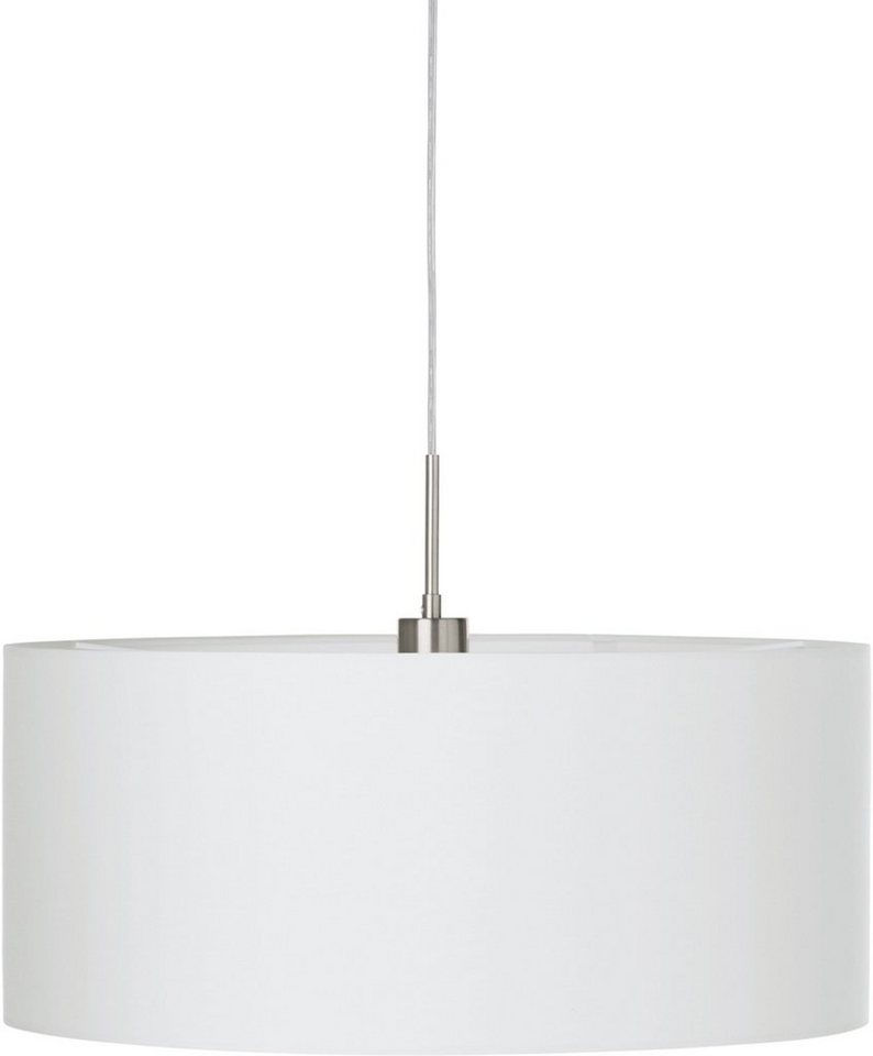 EGLO Hängeleuchte PASTERI, Leuchtmittel wechselbar, ohne Leuchtmittel, weiß  / Ø53 x H110 cm / exkl. 1 x E27 (je max. 60W) / Lampe aus Stoff