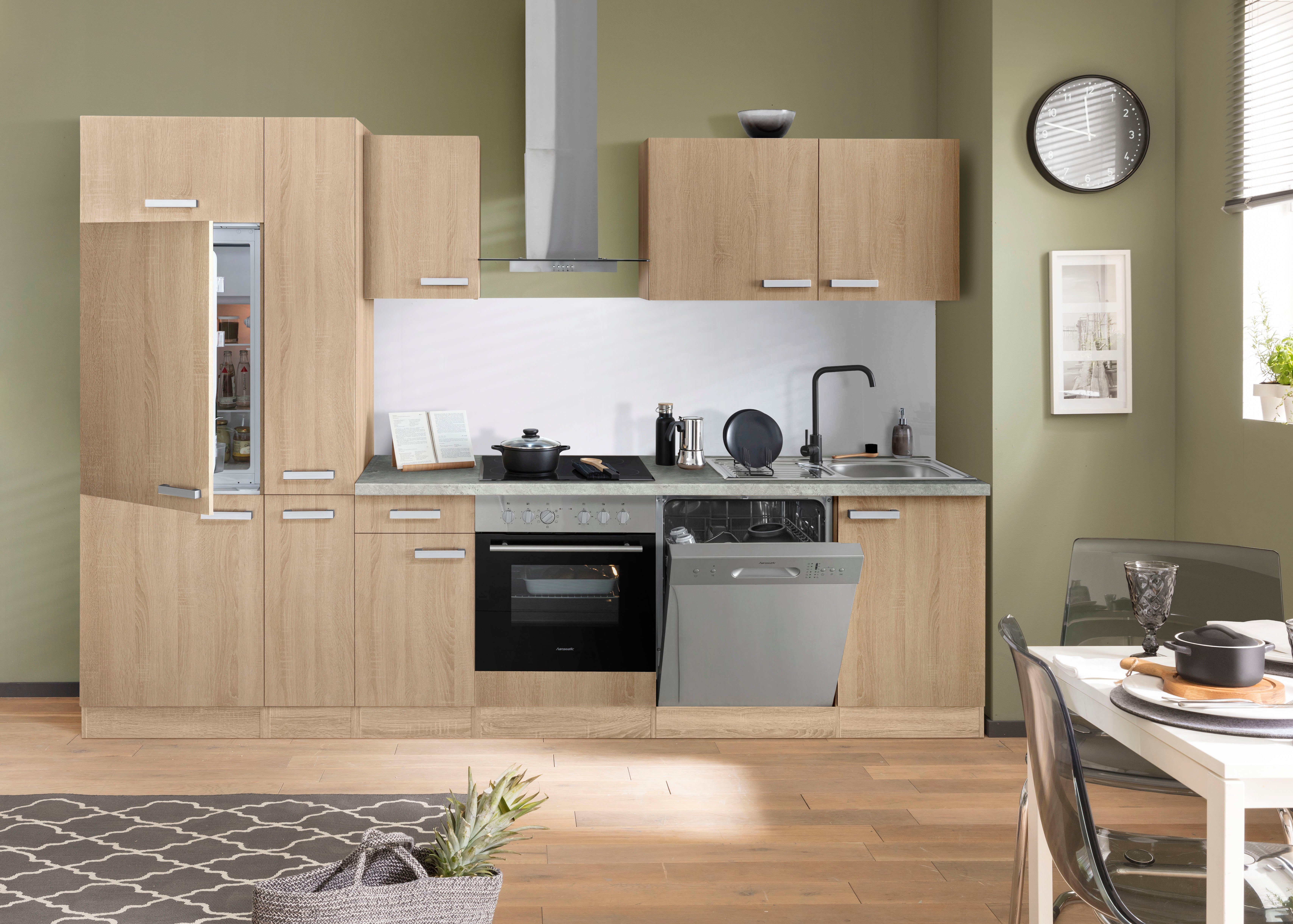 OPTIFIT Küchenzeile Leer Breite 300 cm, mit Hanseatic E-Geräten, inkl. Kühl günstig online kaufen