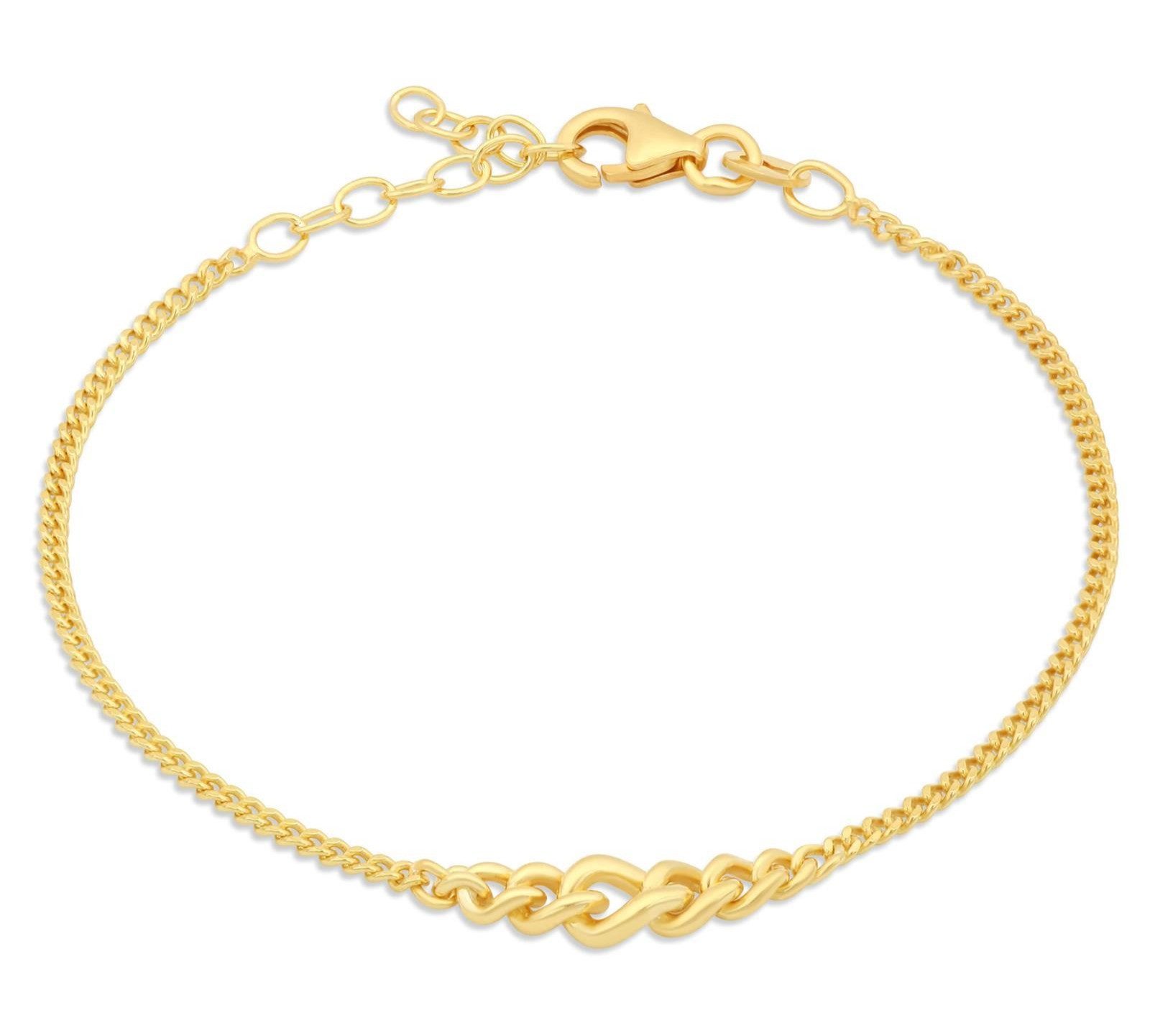 Armband Panzerarmband 2mm 585er Vergoldet Massiv 925 Silber, mit Verlängeru günstig online kaufen