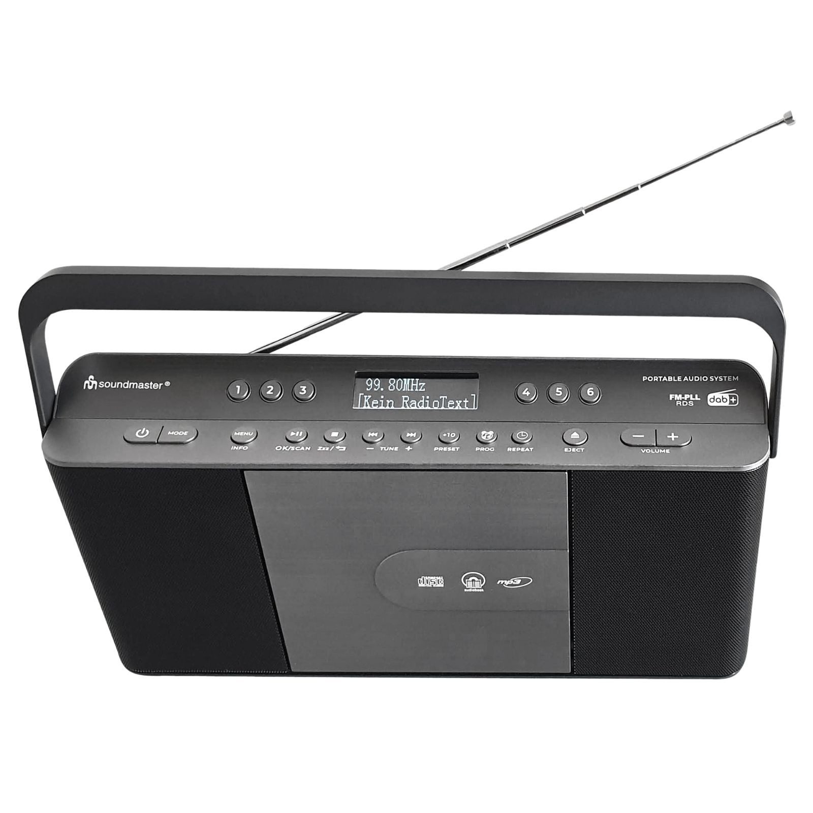 Soundmaster RCD1870SW Digitalradio CD-Player DAB+ UKW-RDS USB MP3 Wecker Küche Boombox (DAB+, UKW-RDS, 4 W, DAB+ Radio, UKW-RDS Radio, Wecker, Display dimmbar abschaltbar)