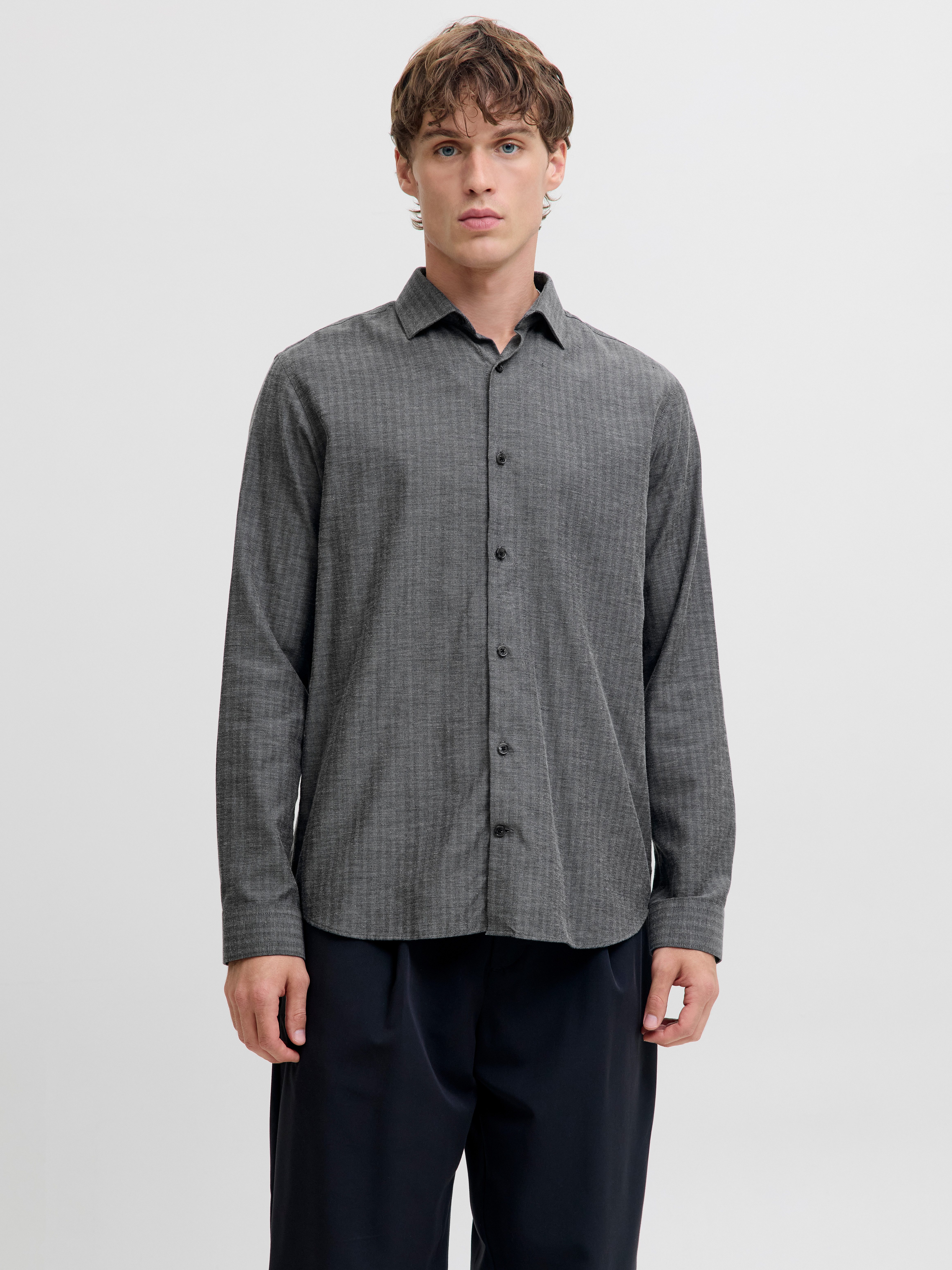 Langarmhemd JPRBLAPARKER MELANGE L/S SHIRT BF