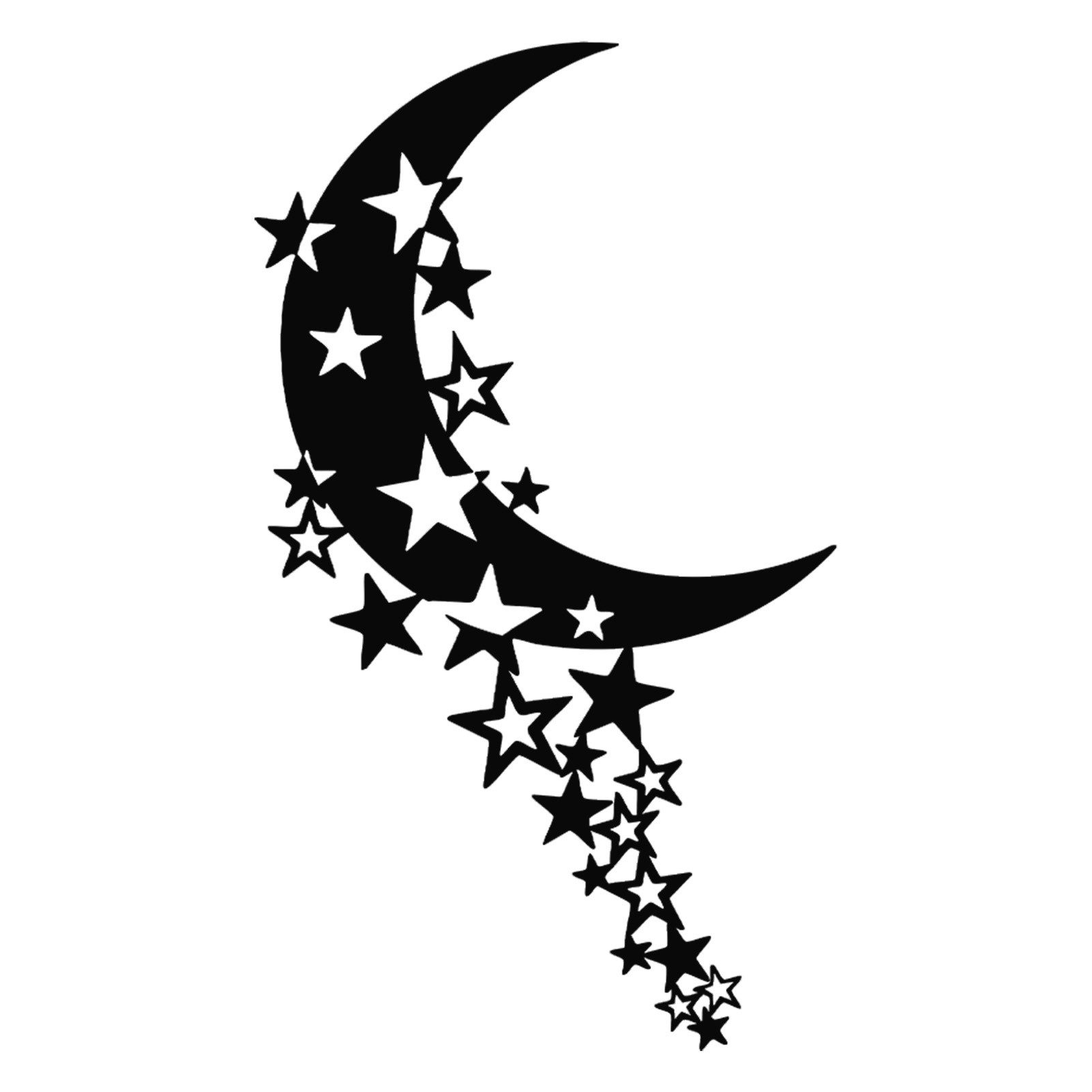 Jumpeak Wanddekoobjekt Mond- und Stern-Metall-Kunstwanddekoration, Abstrakter Mond, Fantasie, Romantischer Stil, Metalldekoration, vier Farben, Sechs Größen