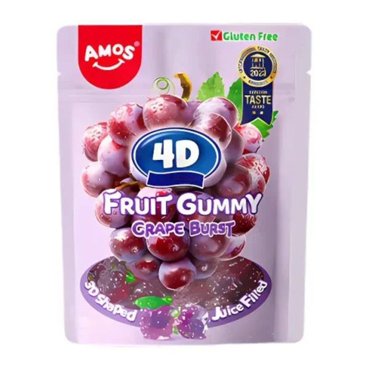 AMOS Süßigkeit, Amos Peelerz 4D Grape Burst Gummy weiches Mini Fruchtgummi 65g