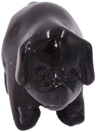 Firetti Tierfigur Schmuck Geschenk Dekofigur Farbstein Edelstein Schwein  Onyx (1 St), Perfekt zu jedem Anlass - Geburtstag, Weihnachten!, Breite ca.  19 mm, Länge ca. 3 cm